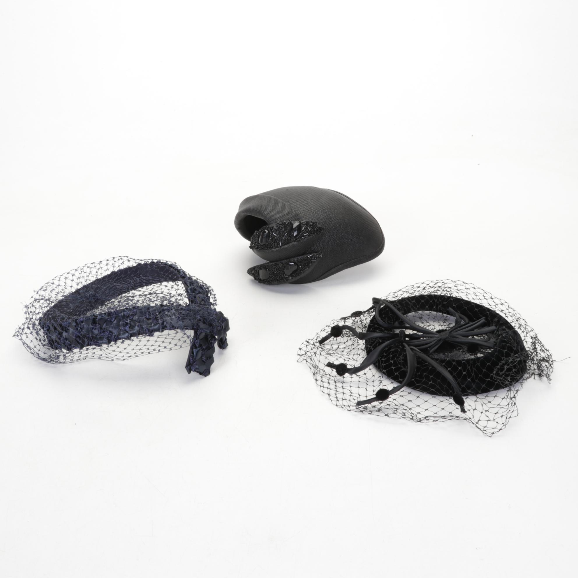 Floral, Fruit, and Embellished Casques, Fascinators, with Other Hats