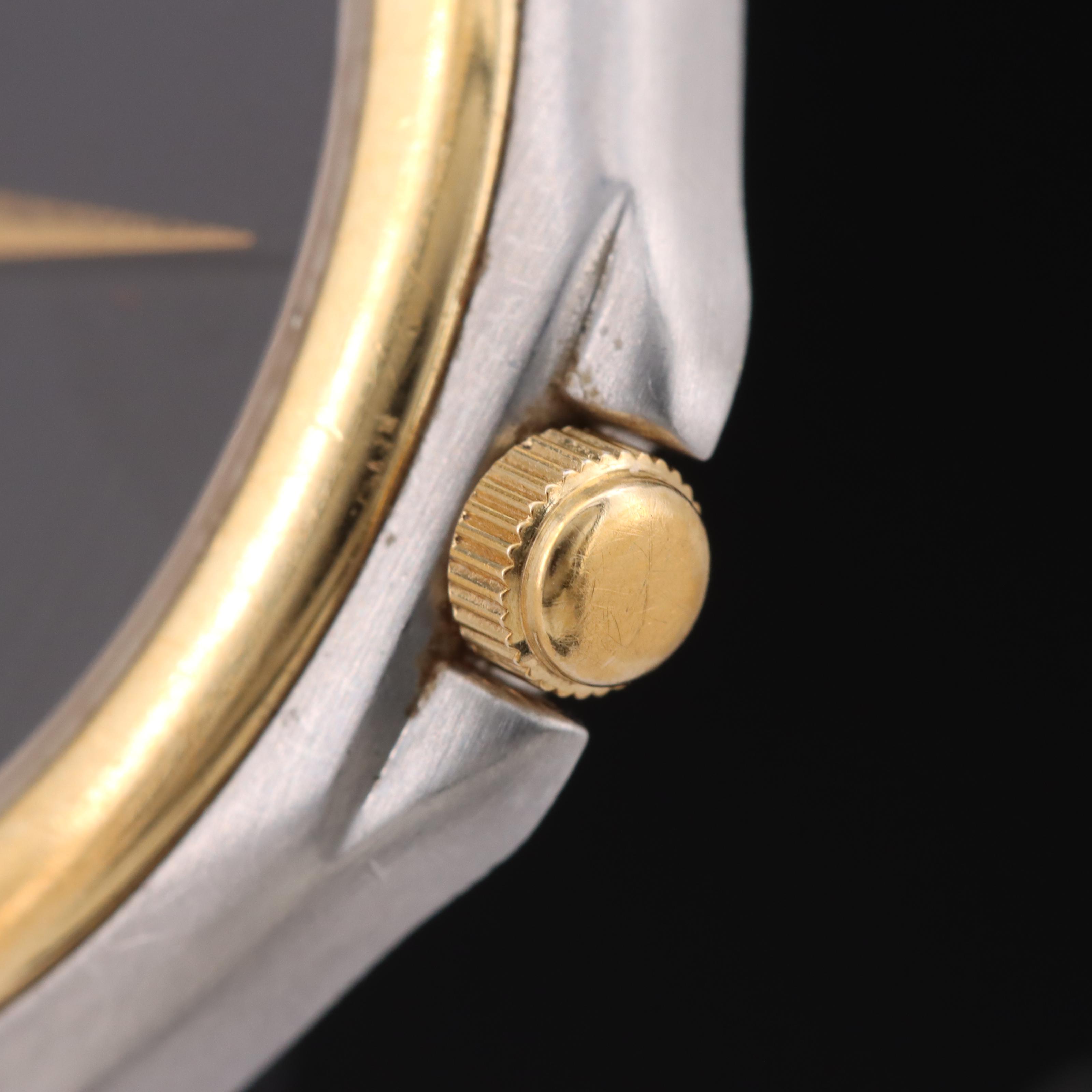 Movado Museum Two-Tone Quartz Watch with 14K Diamond Pin