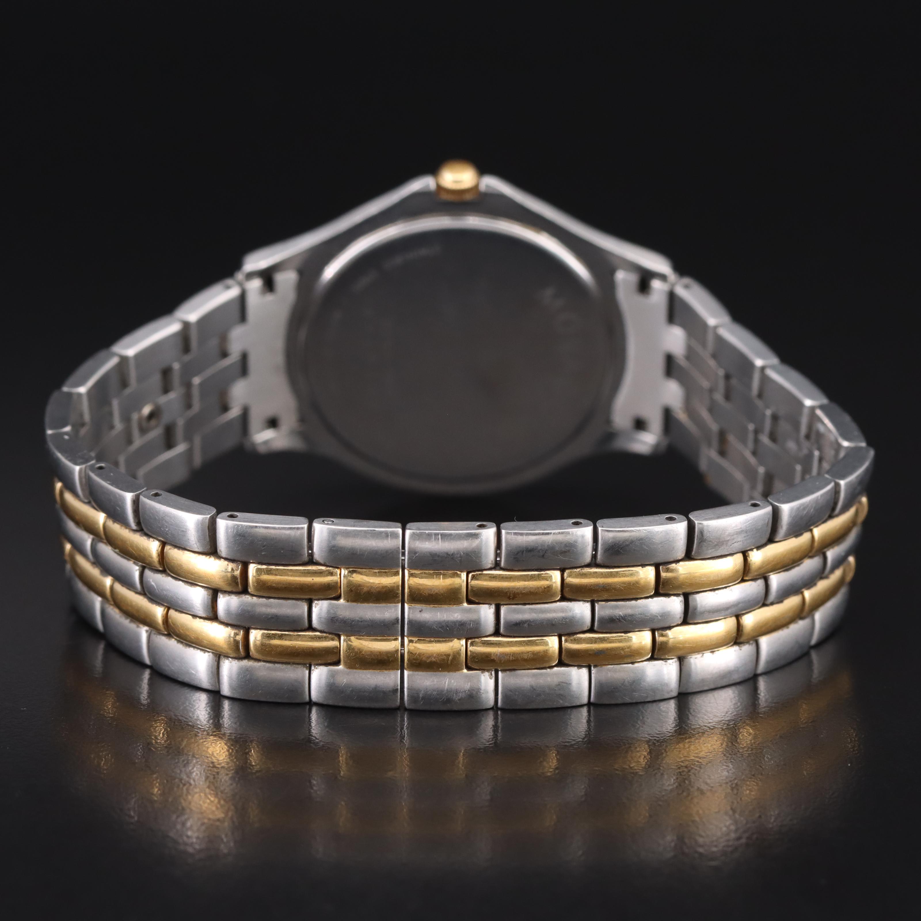 Movado Museum Two-Tone Quartz Watch with 14K Diamond Pin