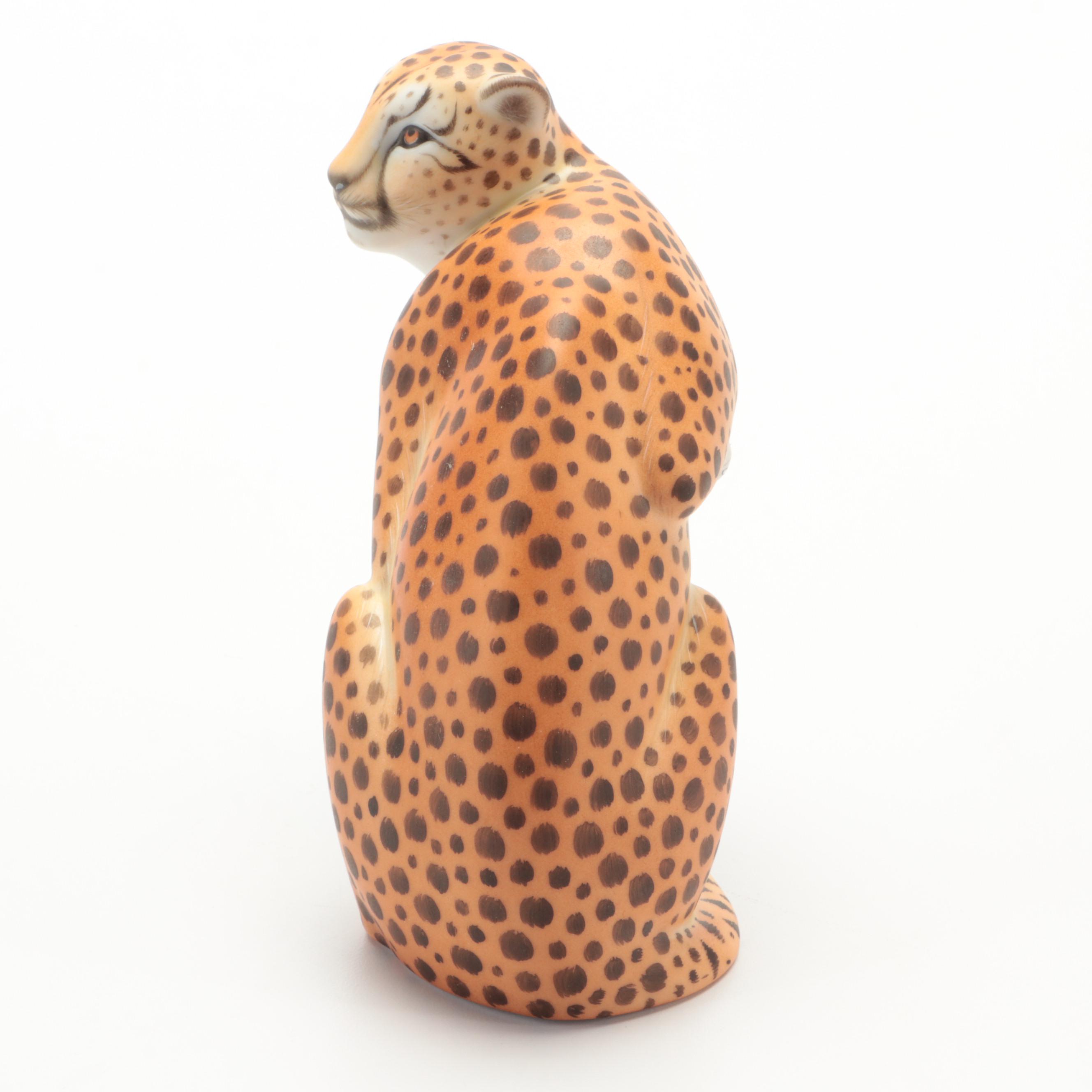 Herend Natural "Cheetah" Porcelain Figurine