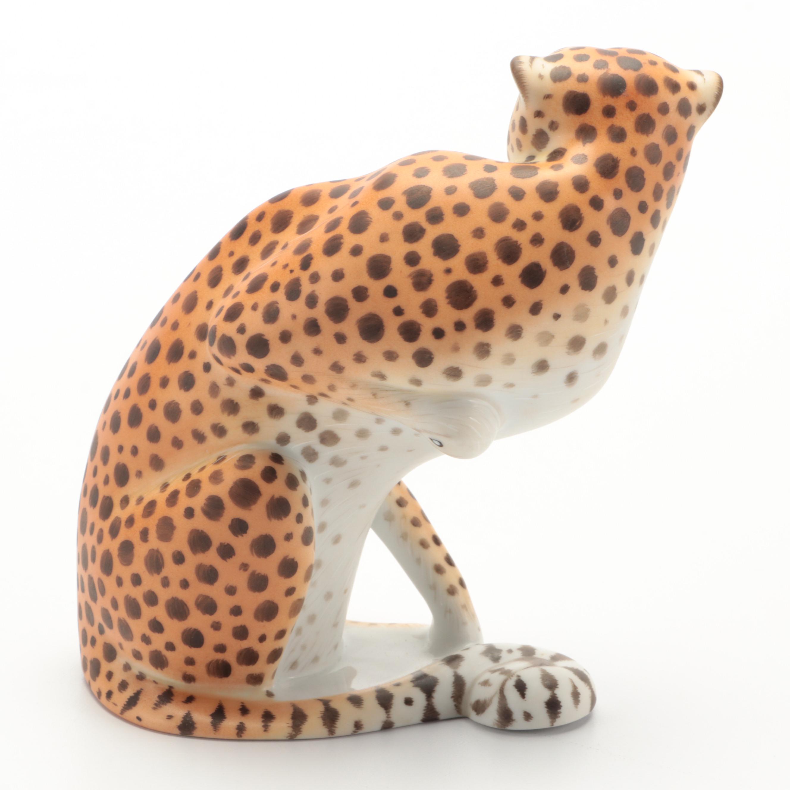 Herend Natural "Cheetah" Porcelain Figurine