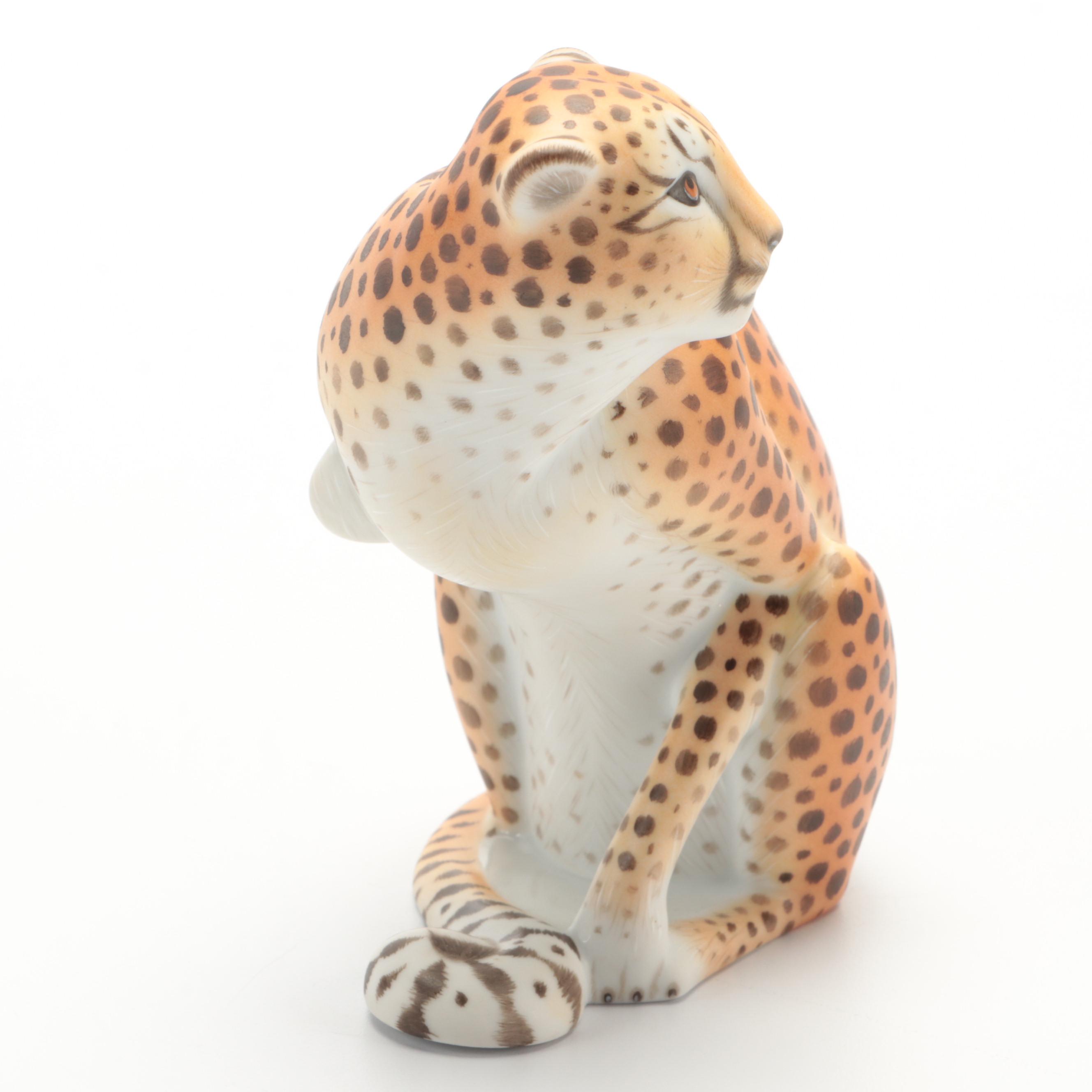 Herend Natural "Cheetah" Porcelain Figurine