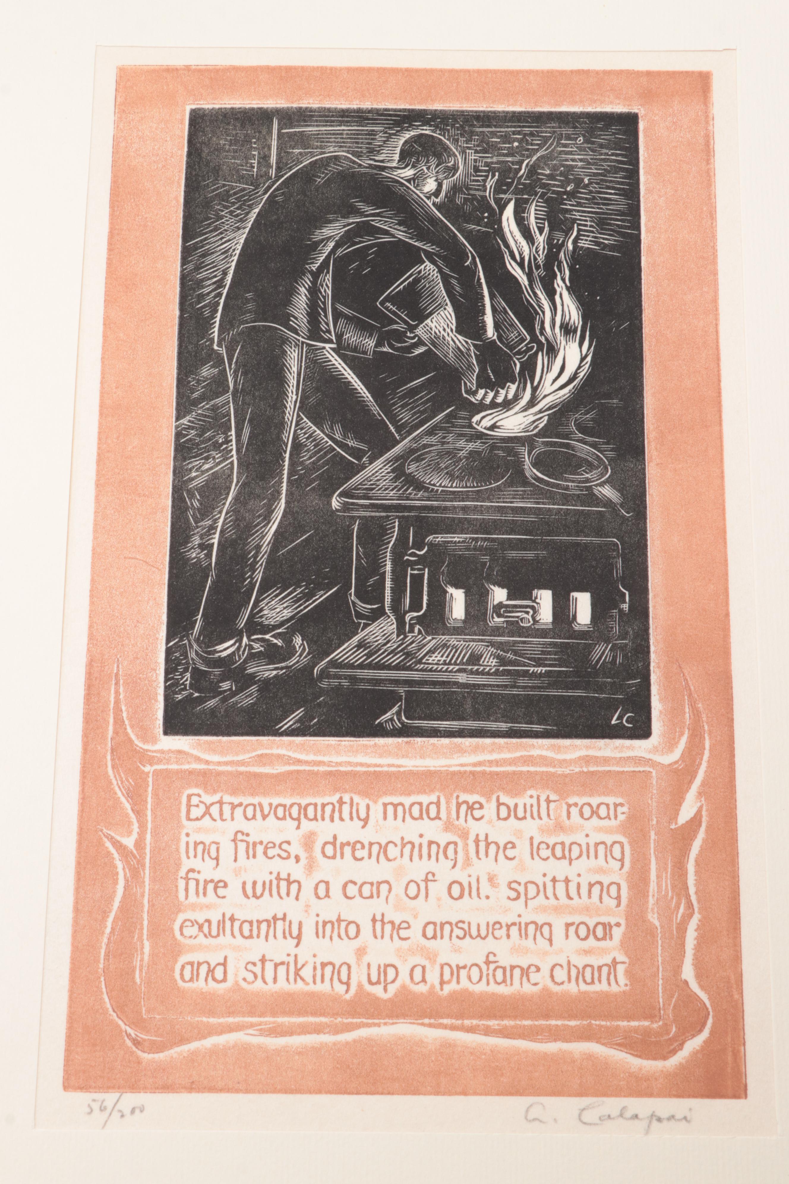 Letterio Calapai Wood Engravings After Thomas Wolfe "Look Homeward Angel"