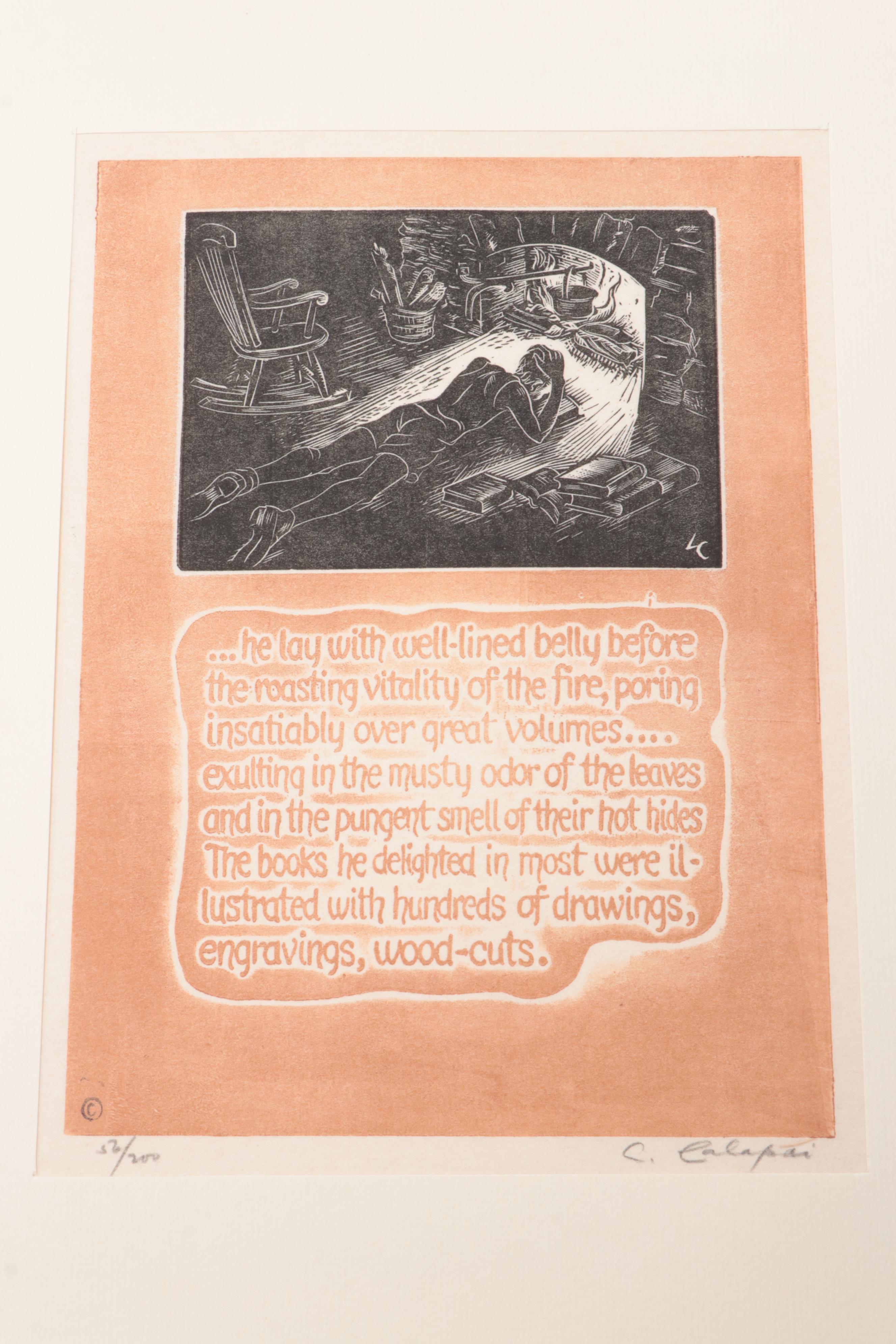 Letterio Calapai Wood Engravings After Thomas Wolfe "Look Homeward Angel"