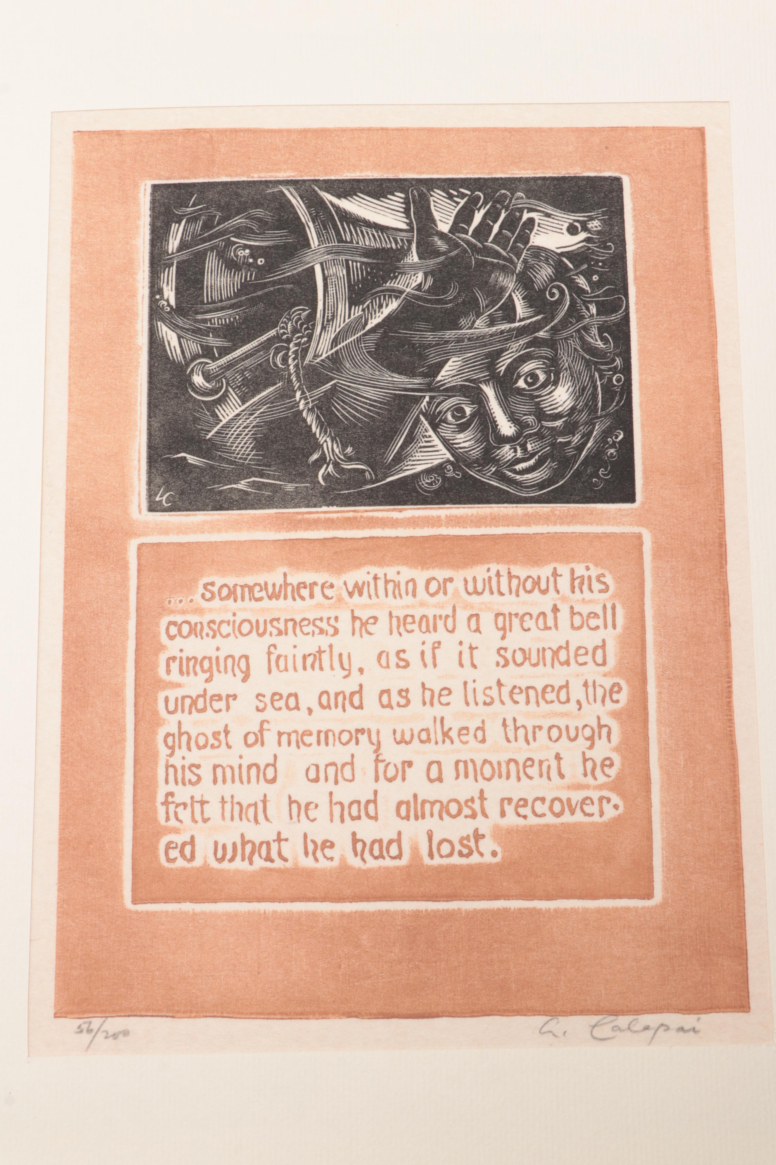 Letterio Calapai Wood Engravings After Thomas Wolfe "Look Homeward Angel"