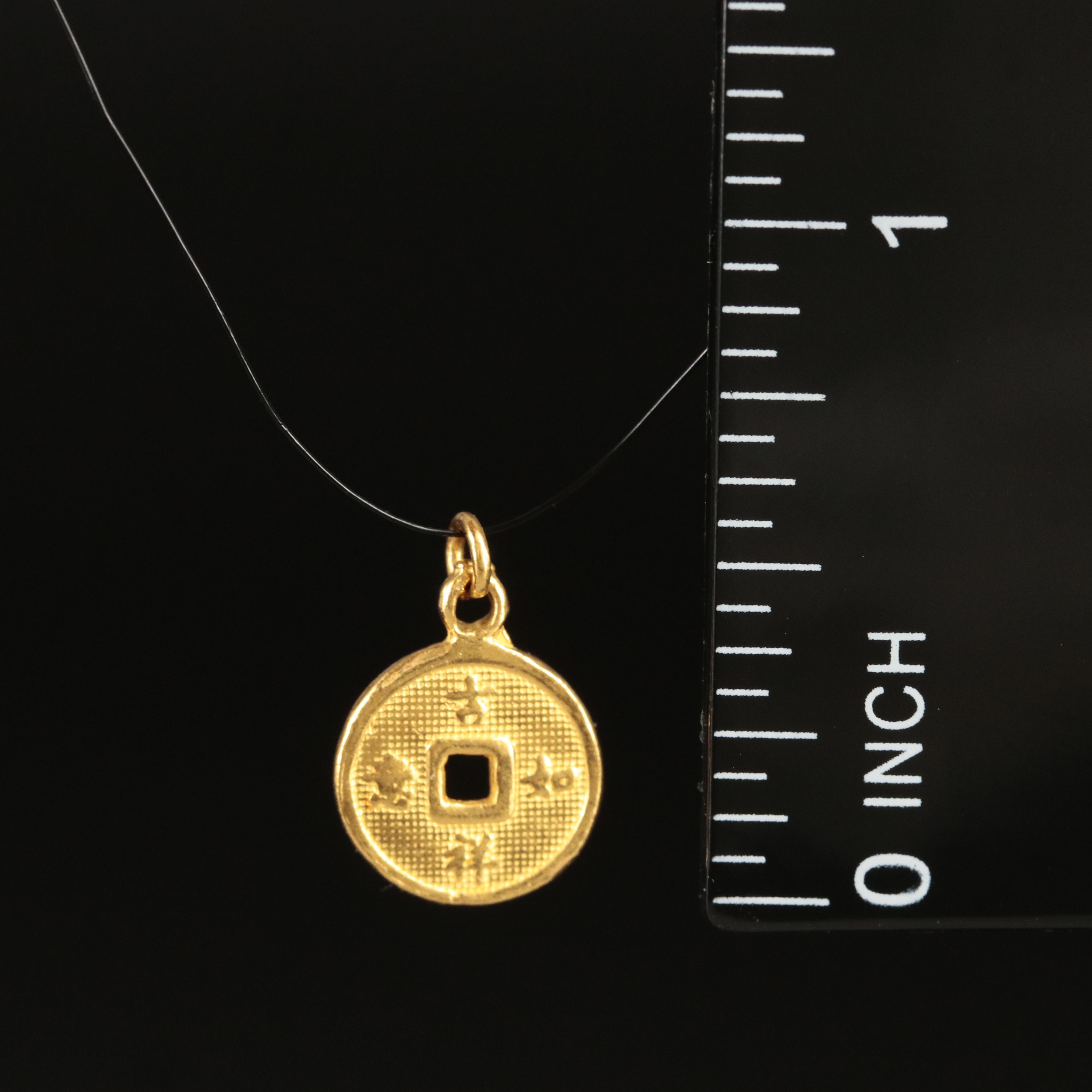 Chinese 24K Longevity Pendant