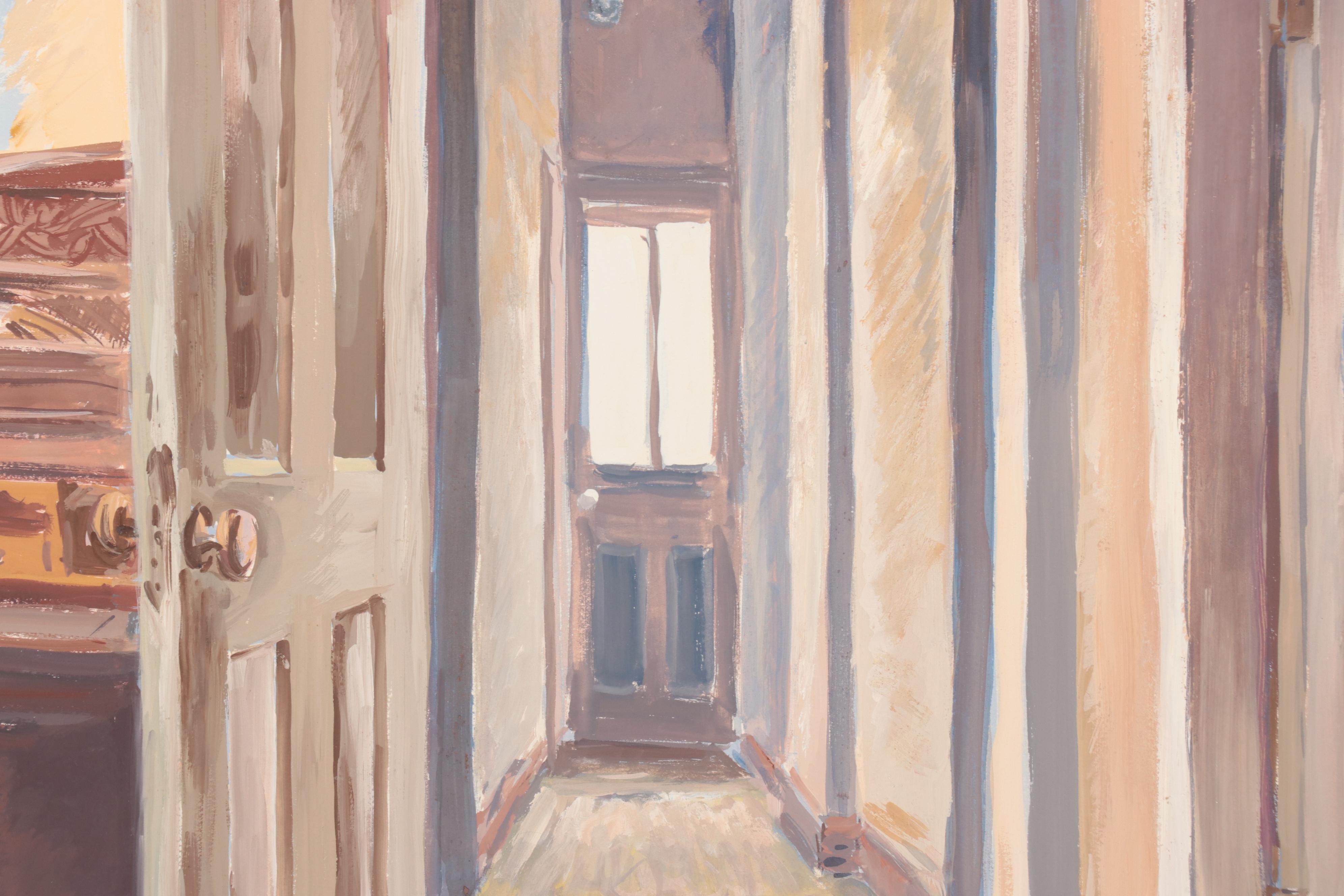 Dan Burne Jones Gouache Painting of Thomas Wolfe House Interior, 1952