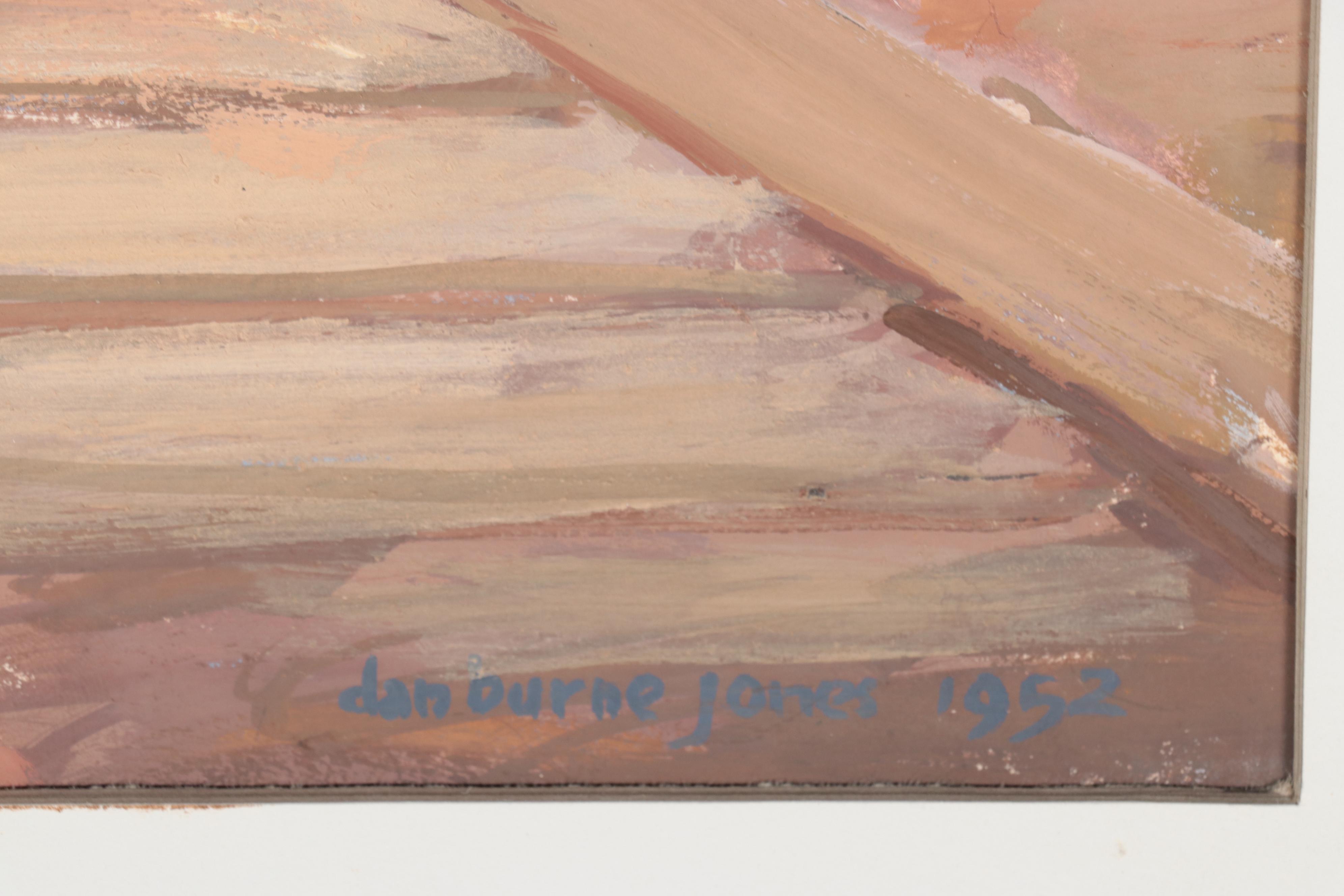 Dan Burne Jones Gouache Painting of Thomas Wolfe House Interior, 1952