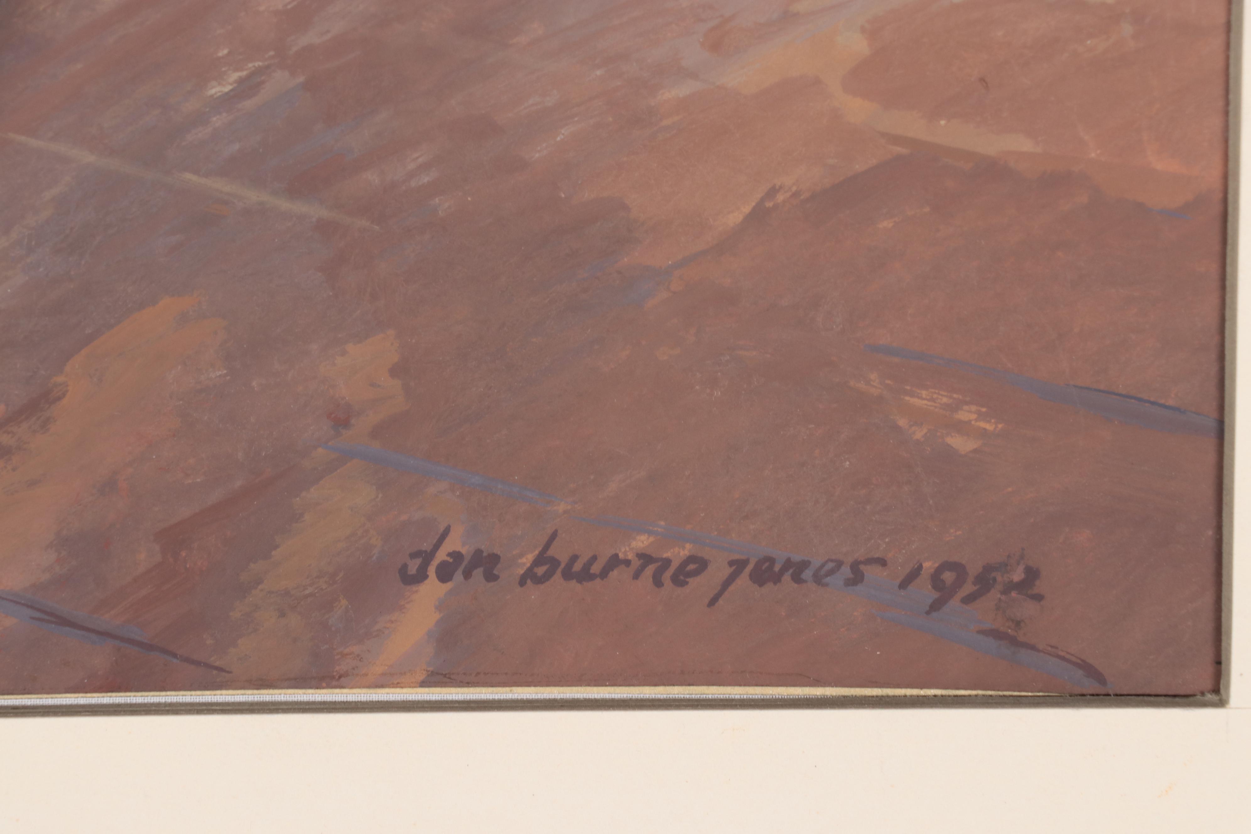 Dan Burne Jones Gouache Painting of Thomas Wolfe House Interior, 1952