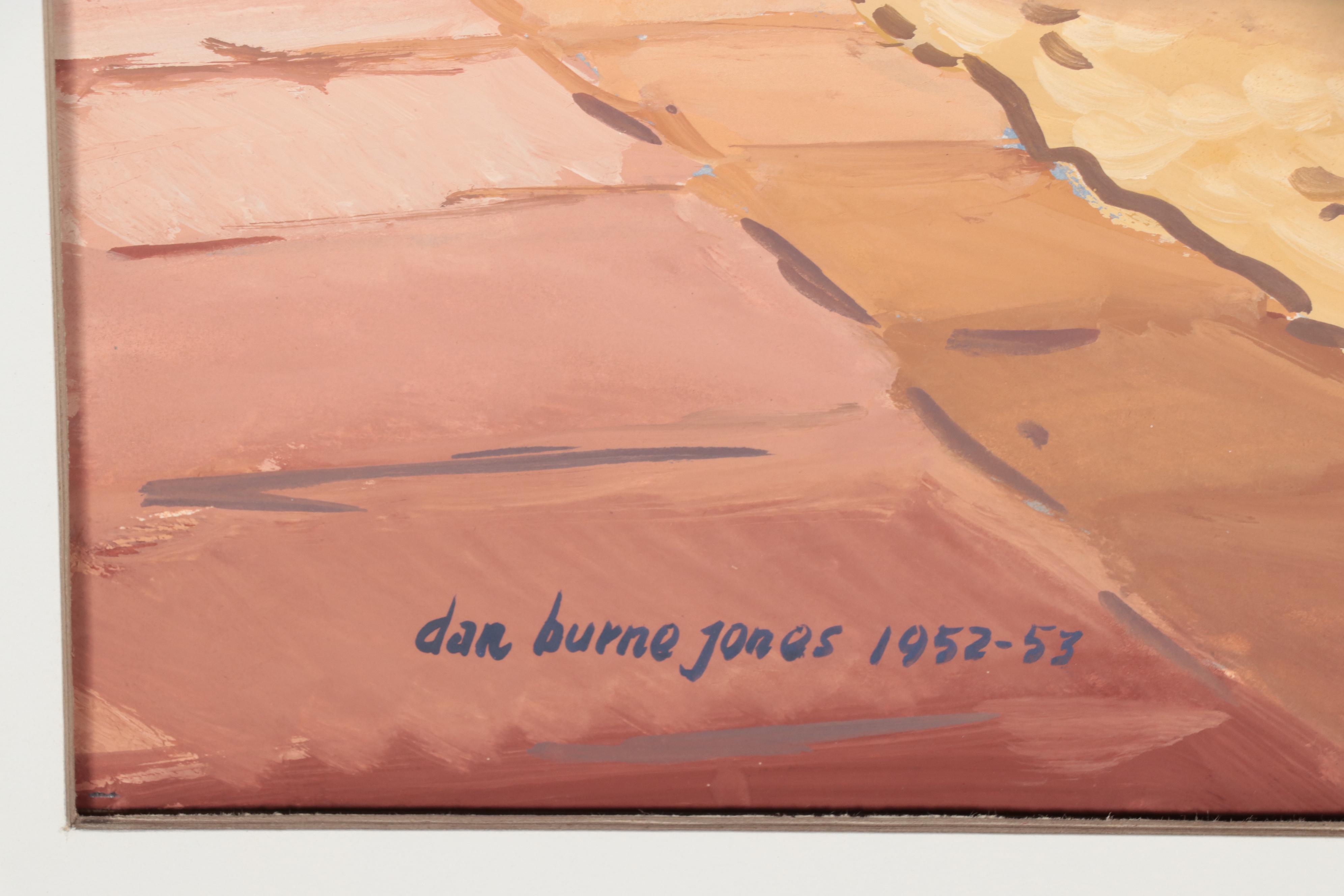 Dan Burne Jones Gouache Painting of Thomas Wolfe House Interior, 1952 - 53