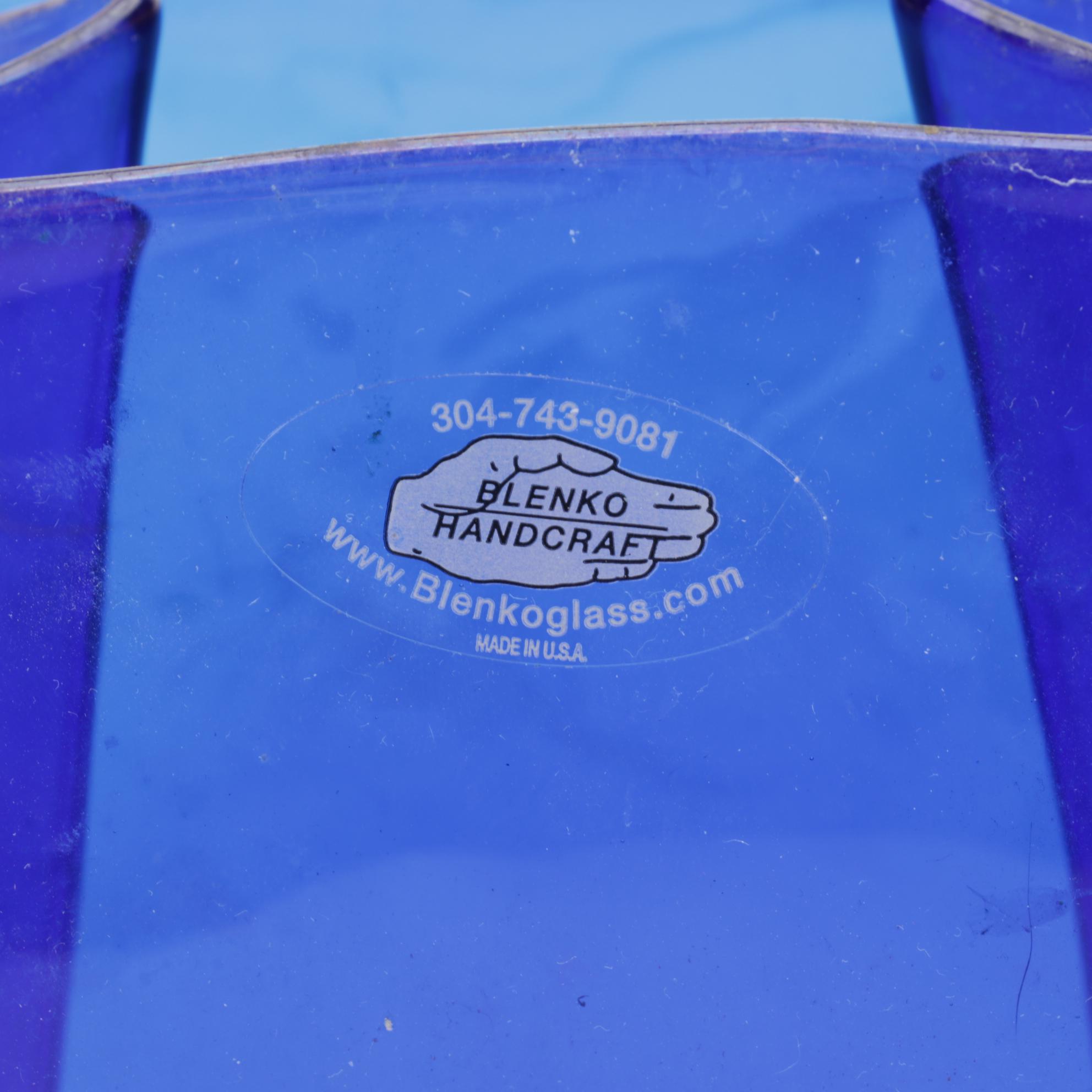 Blenko Cobalt Blue Art Glass Pitcher and Vase Collection