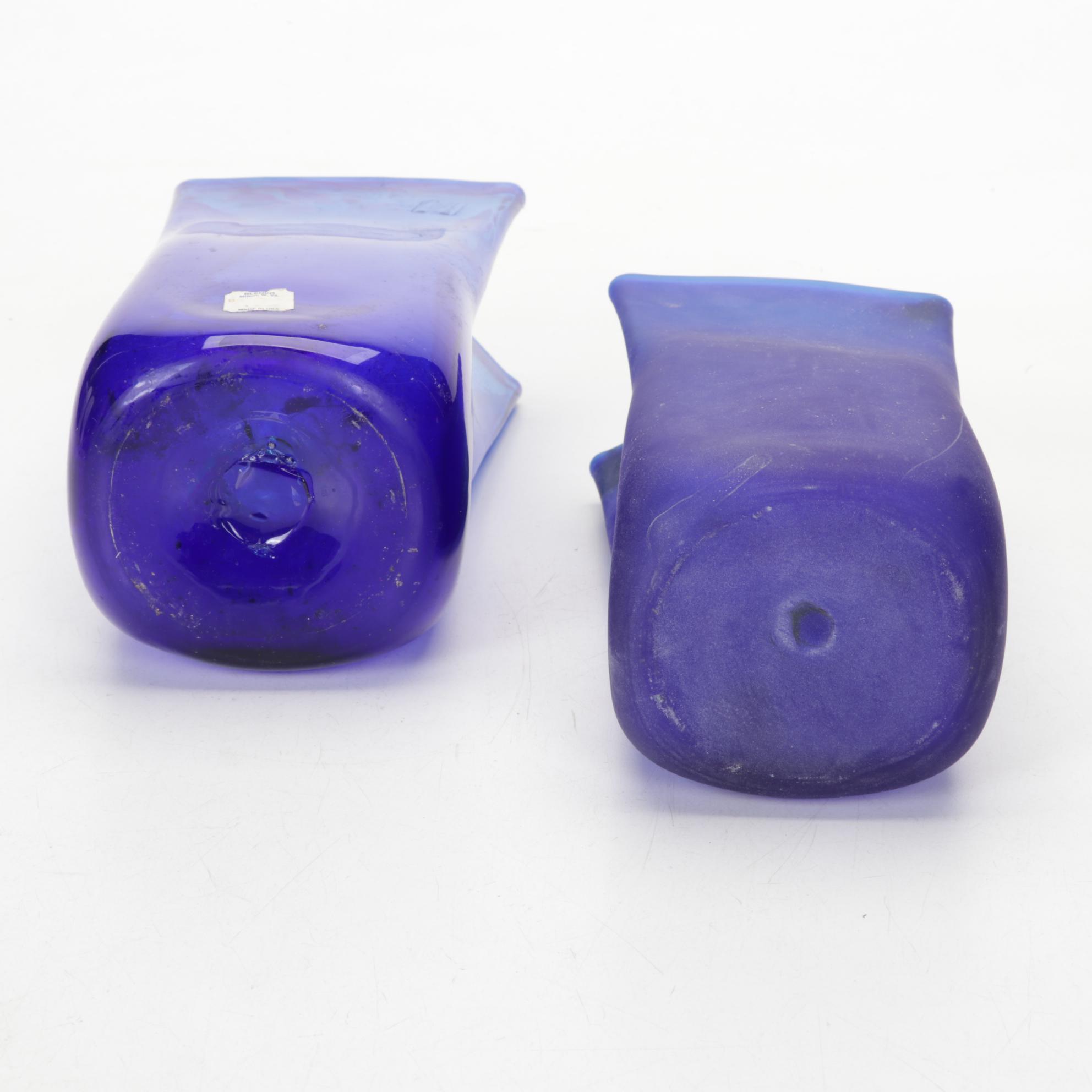 Blenko Cobalt Blue Art Glass Pitcher and Vase Collection