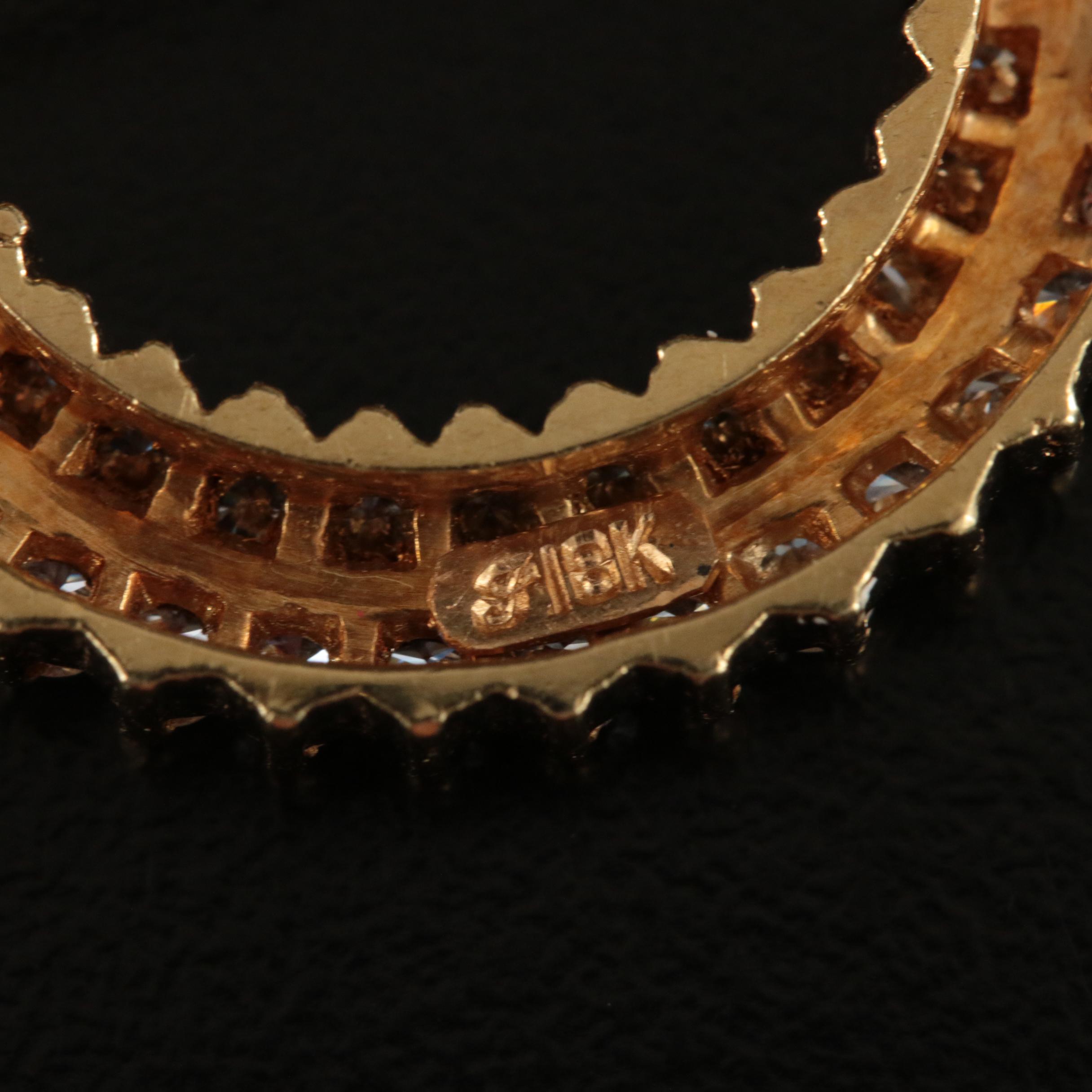 18K 2.03 CTW Diamond Circle Brooch