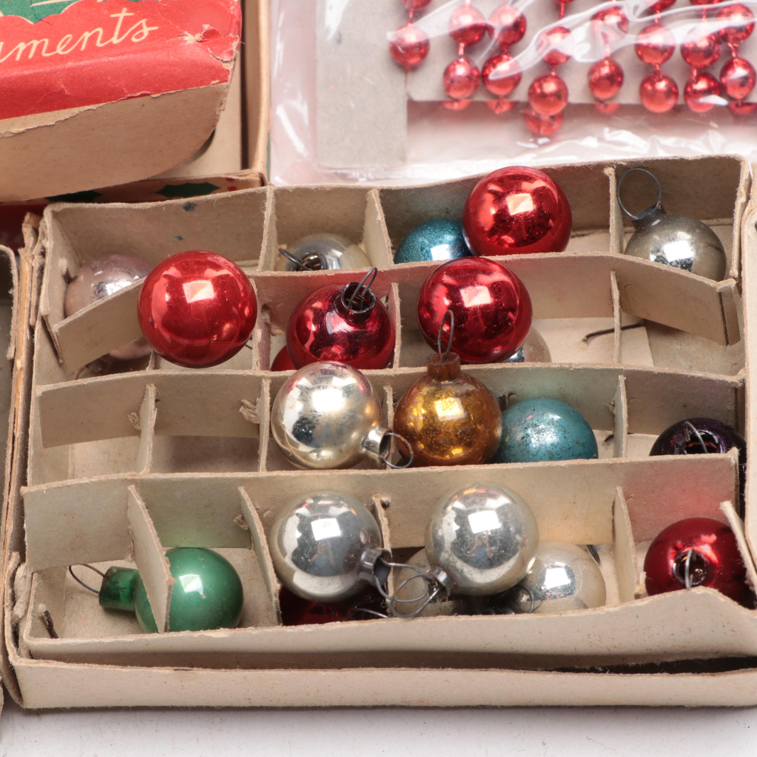 Shiny Brite and Other Blown Glass Christmas Ornaments, Mid-20th Century