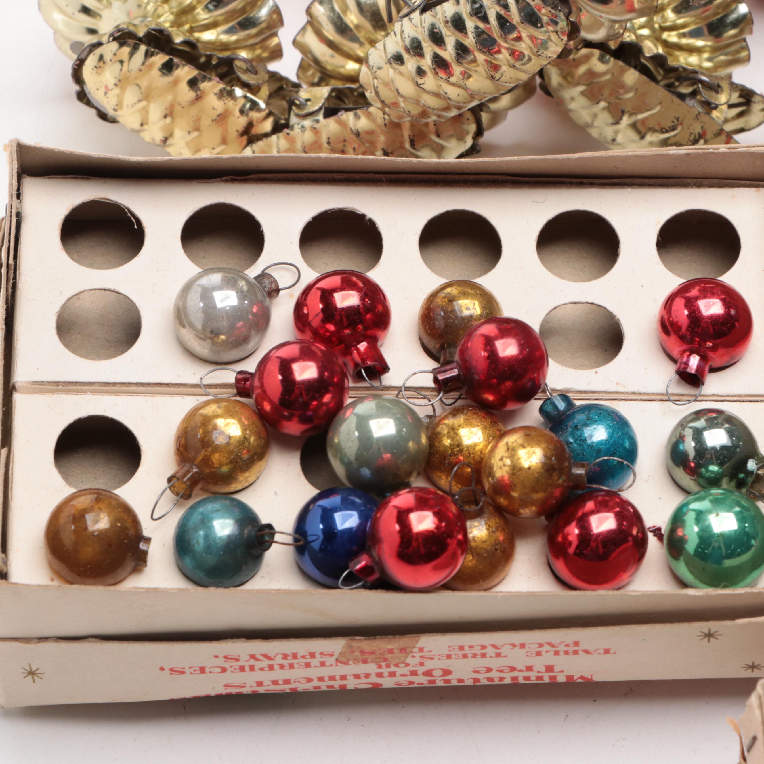Shiny Brite and Other Blown Glass Christmas Ornaments, Mid-20th Century