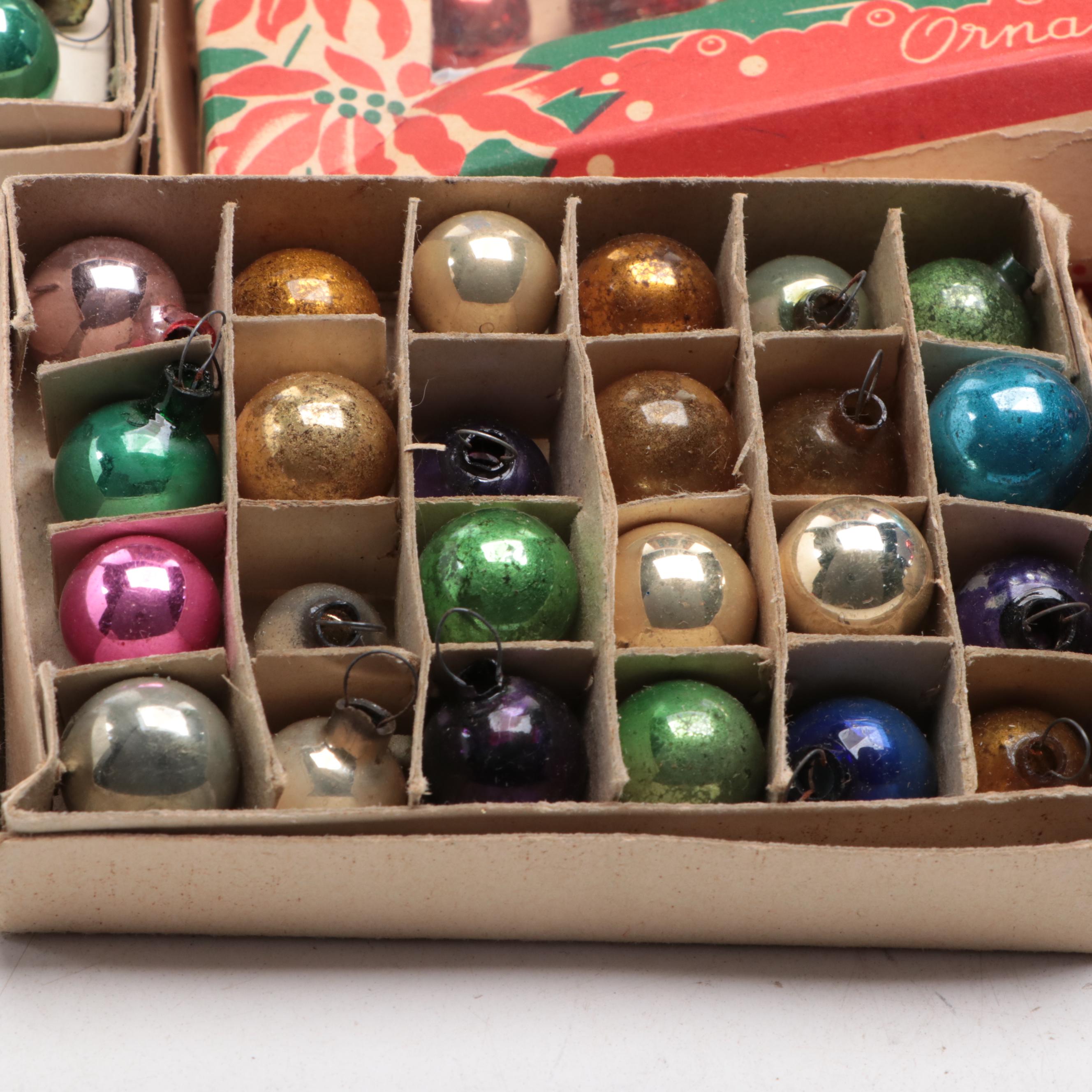 Shiny Brite and Other Blown Glass Christmas Ornaments, Mid-20th Century