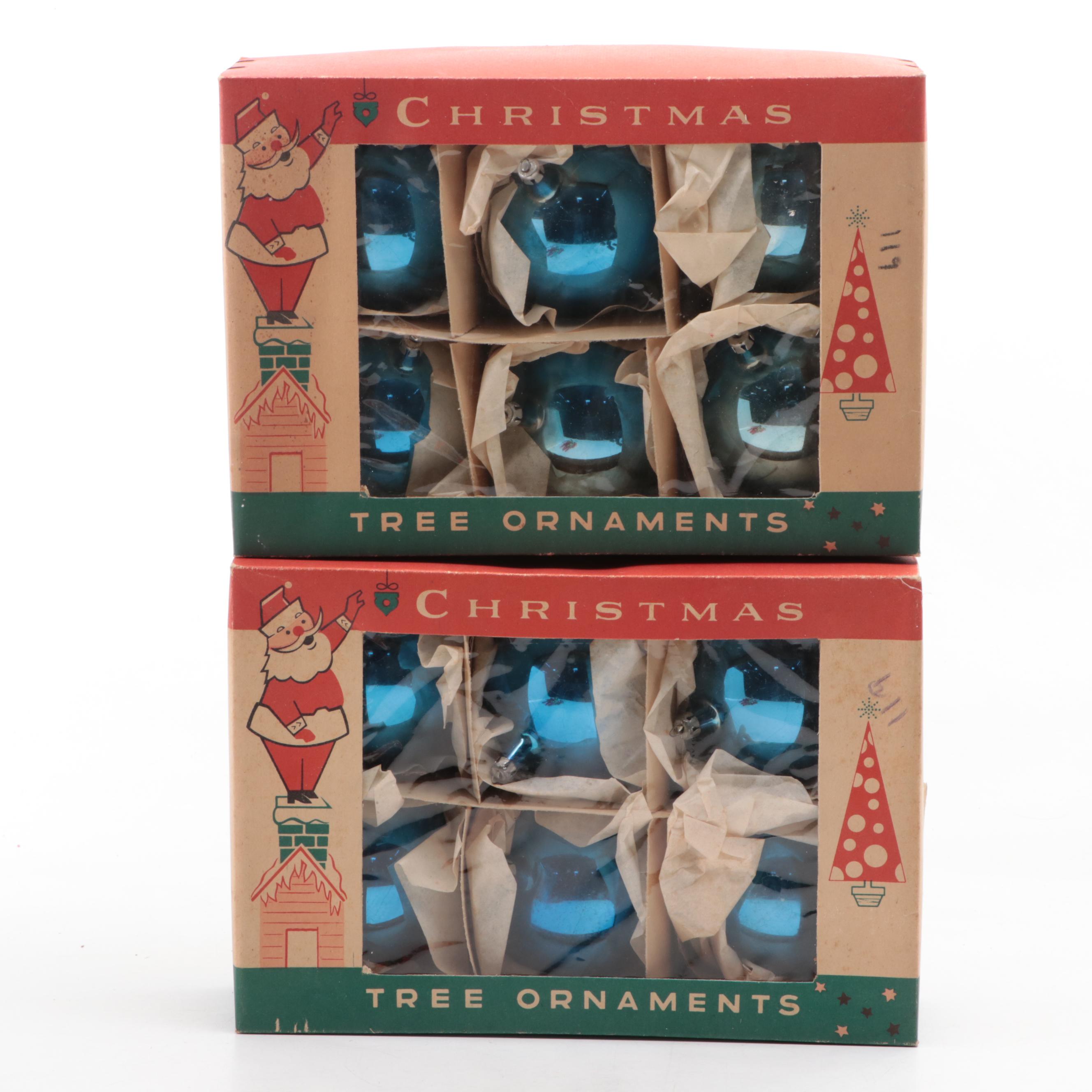 Shiny Brite and Other Blown Glass Christmas Ornaments, Mid-20th Century