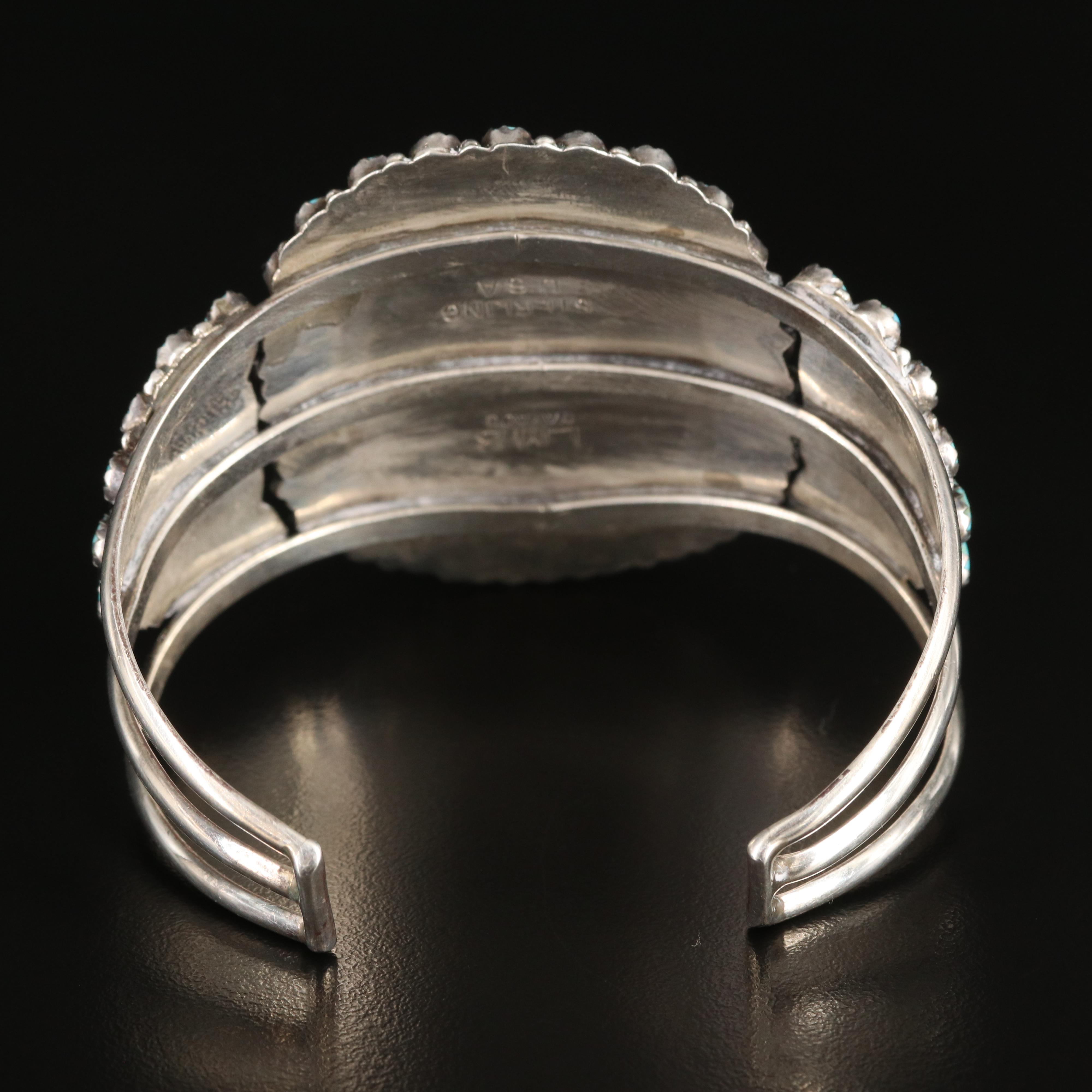 Larry Moses Begay Navajo Diné Sterling Turquoise Cuff