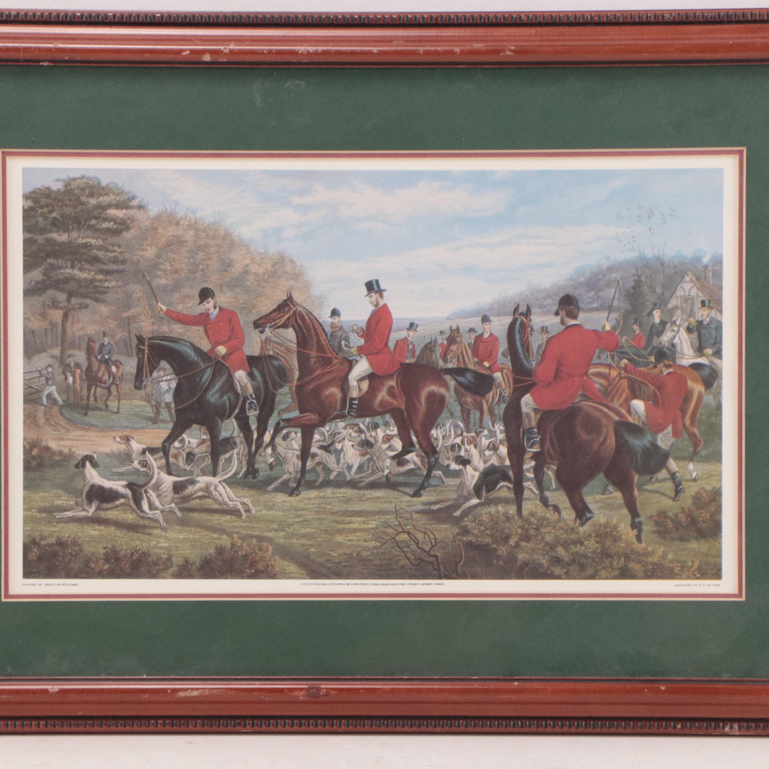 Offset Lithographs of English Hunting Scenes Including After Sheldon Williams
