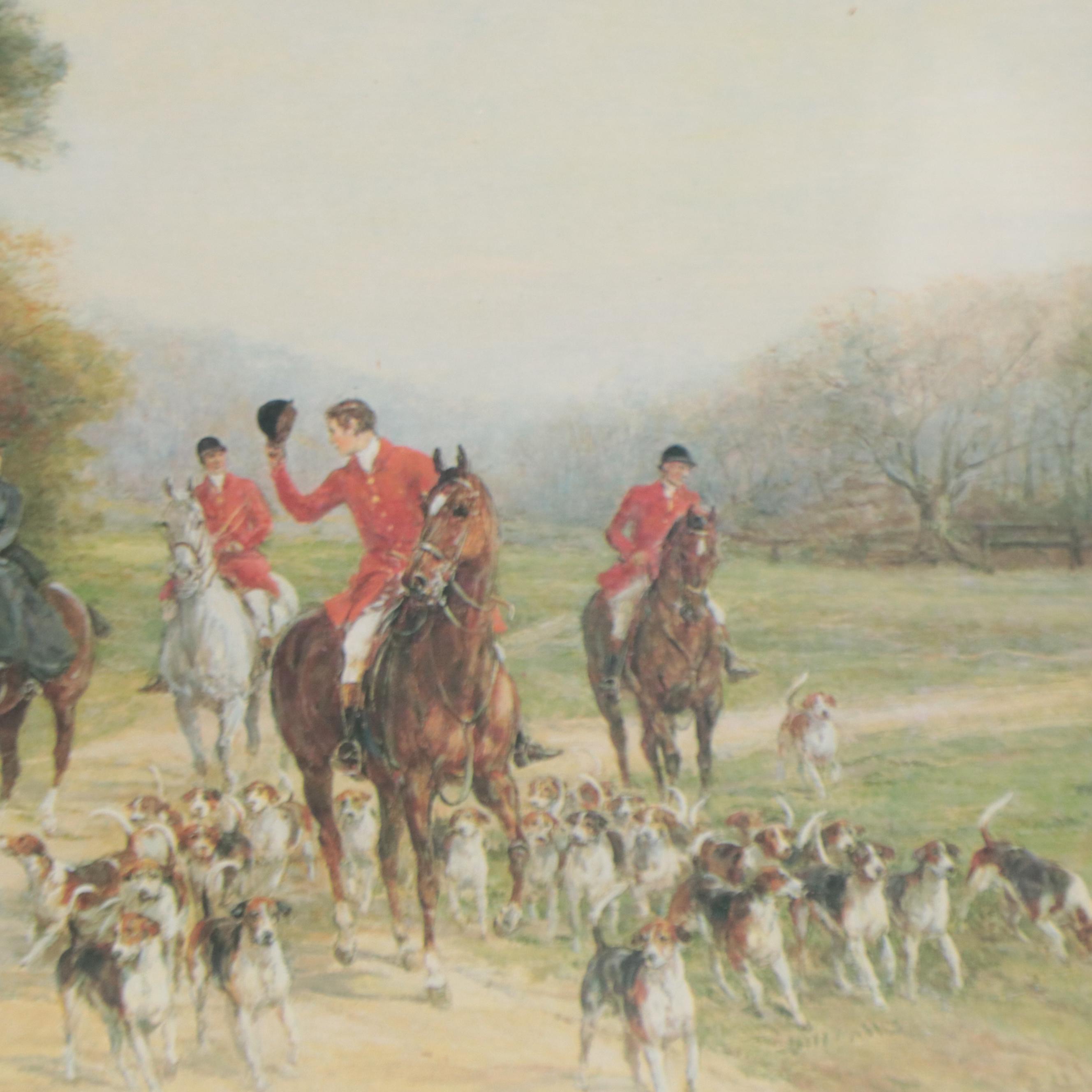 Offset Lithographs of English Hunting Scenes Including After Sheldon Williams