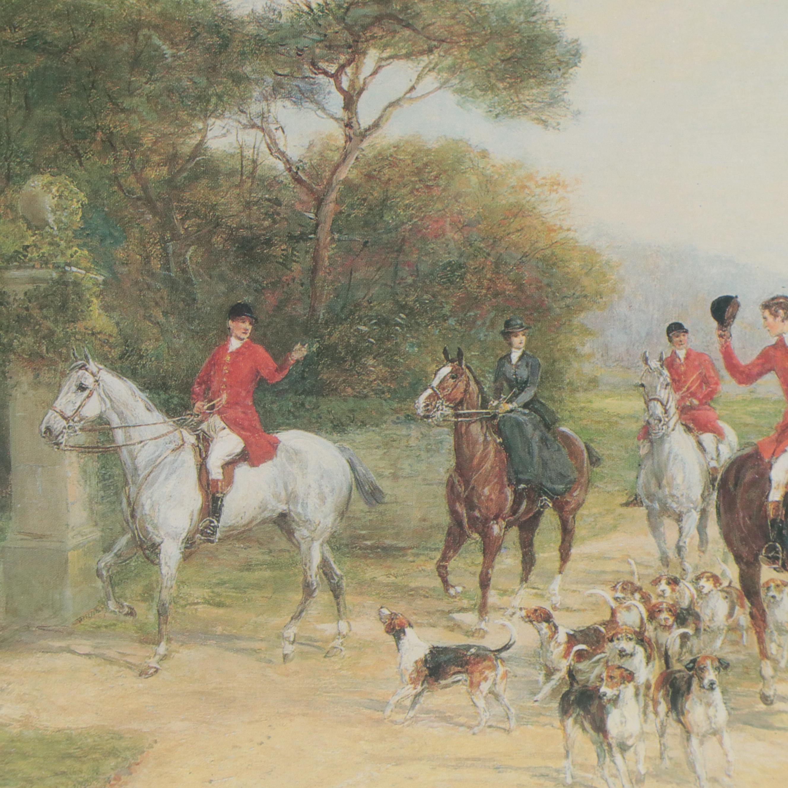 Offset Lithographs of English Hunting Scenes Including After Sheldon Williams