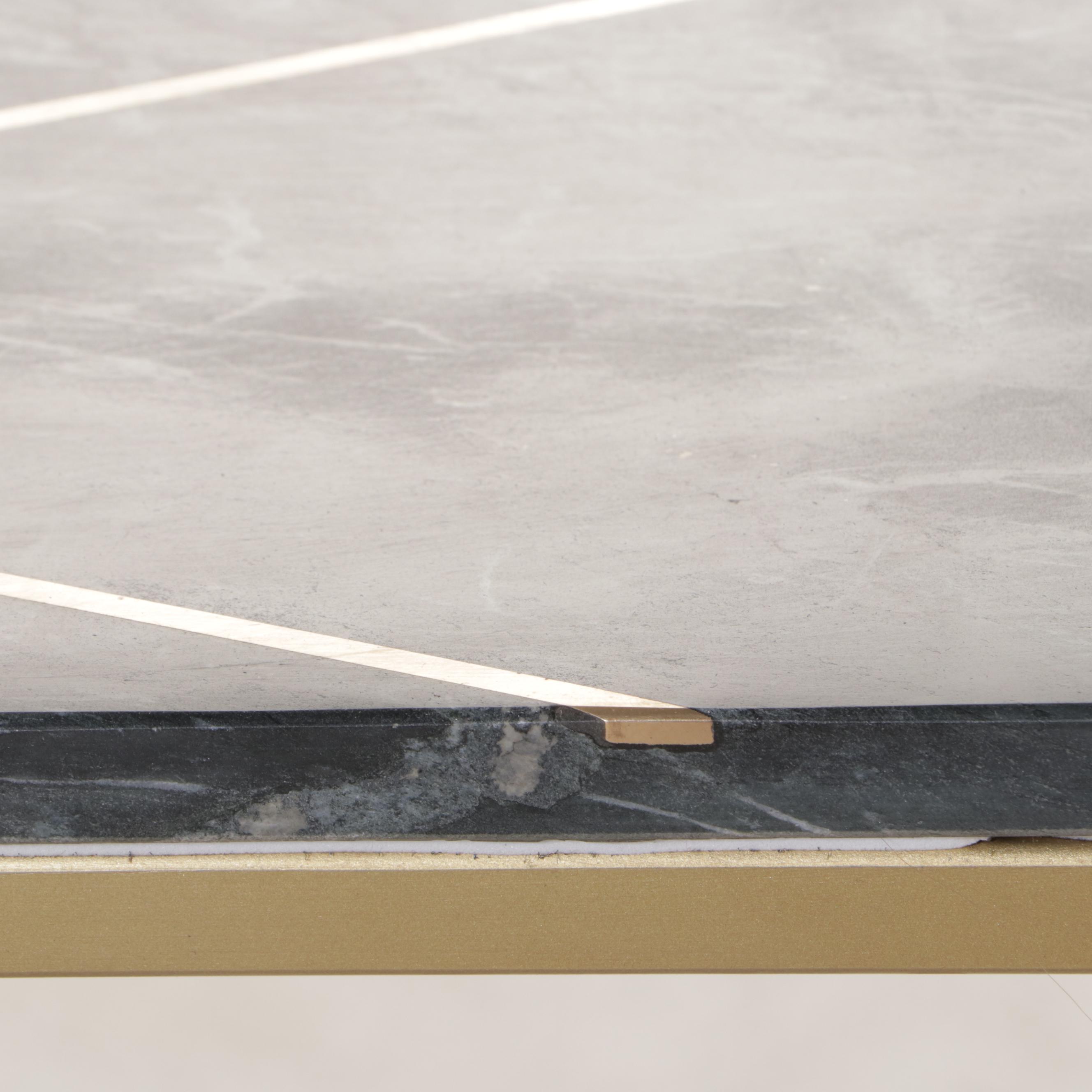 Modern Brass, Marble and Metal Console Table