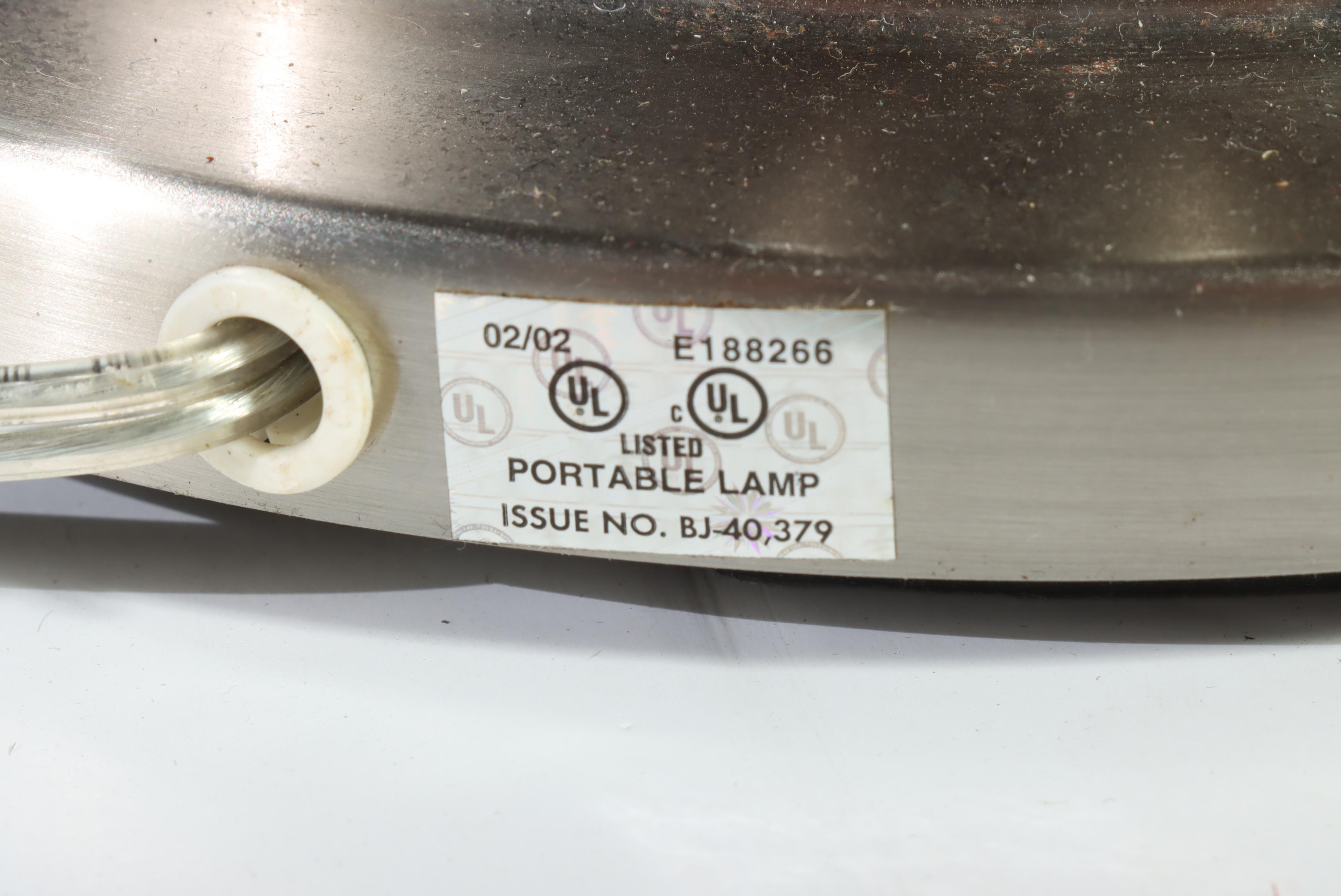 Pair of Chromed Metal Floor Lamps, Contemporary