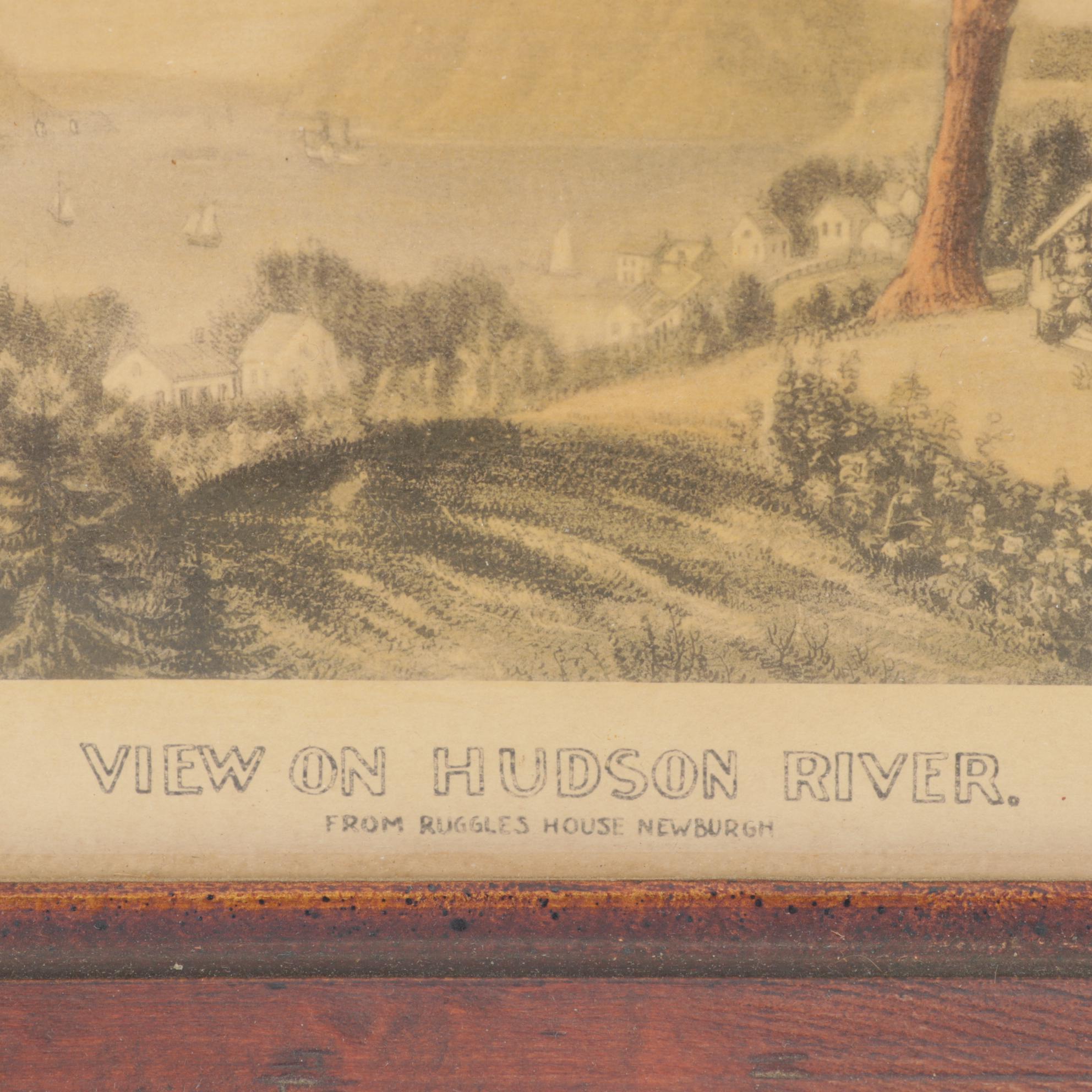 Framed Currier Prints with Vanity Jars and Other Decor, 20th Century