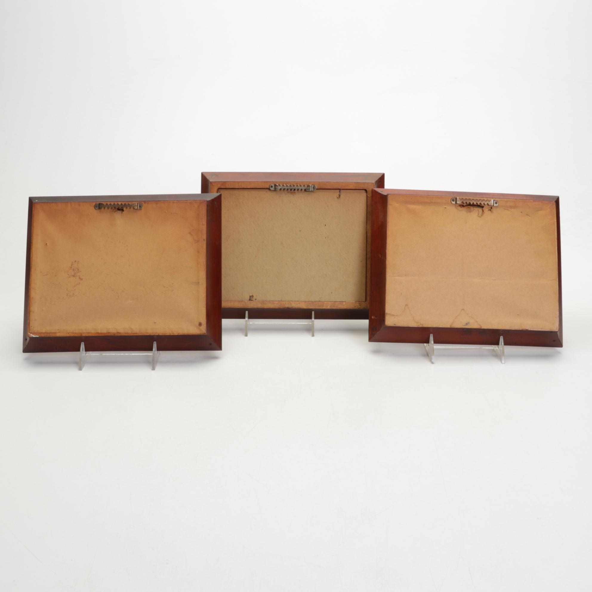 Framed Currier Prints with Vanity Jars and Other Decor, 20th Century