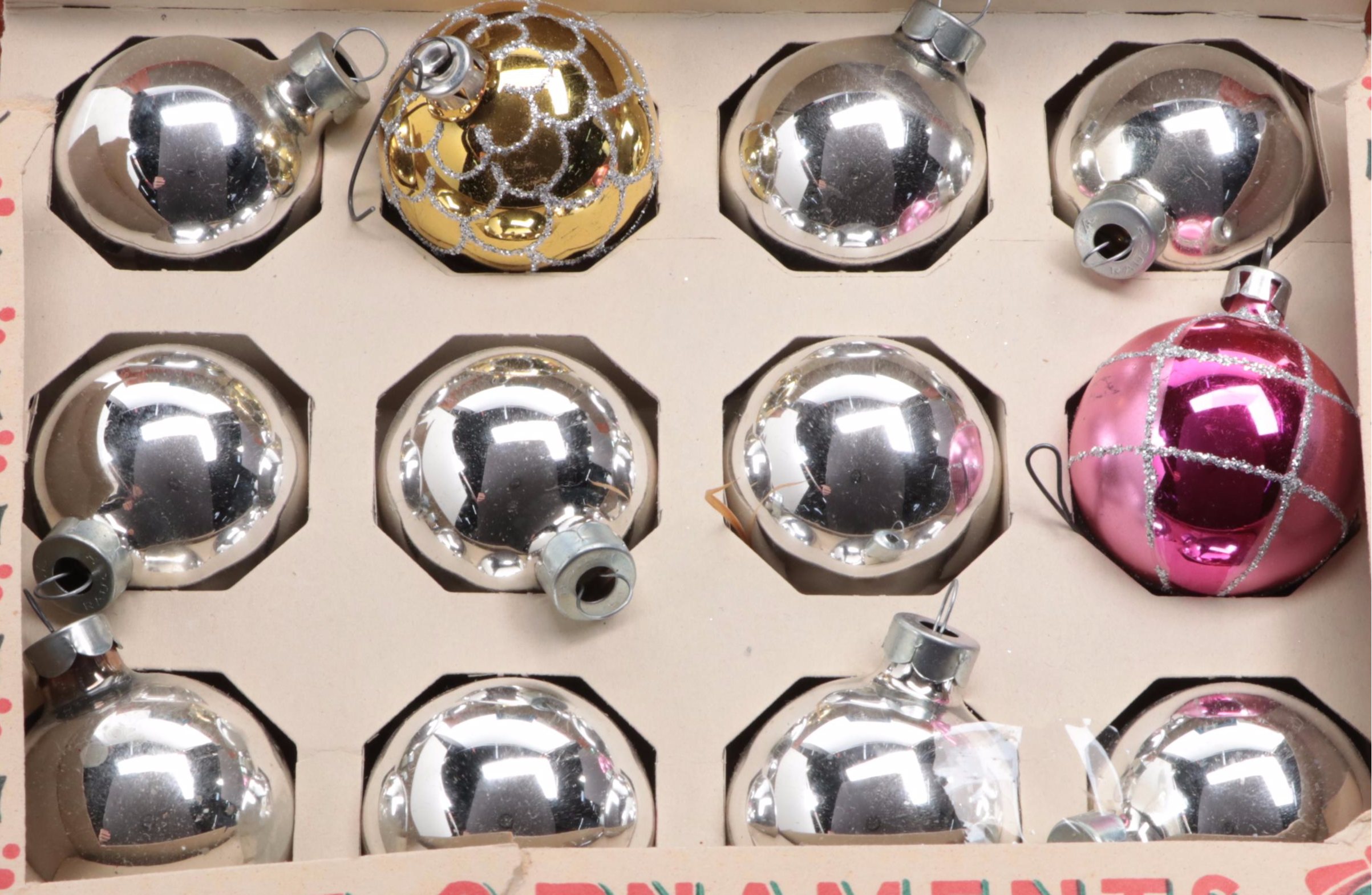 Shiny Brite, Coby, and Other Glass Christmas Ornaments, Mid to Late 20th Century