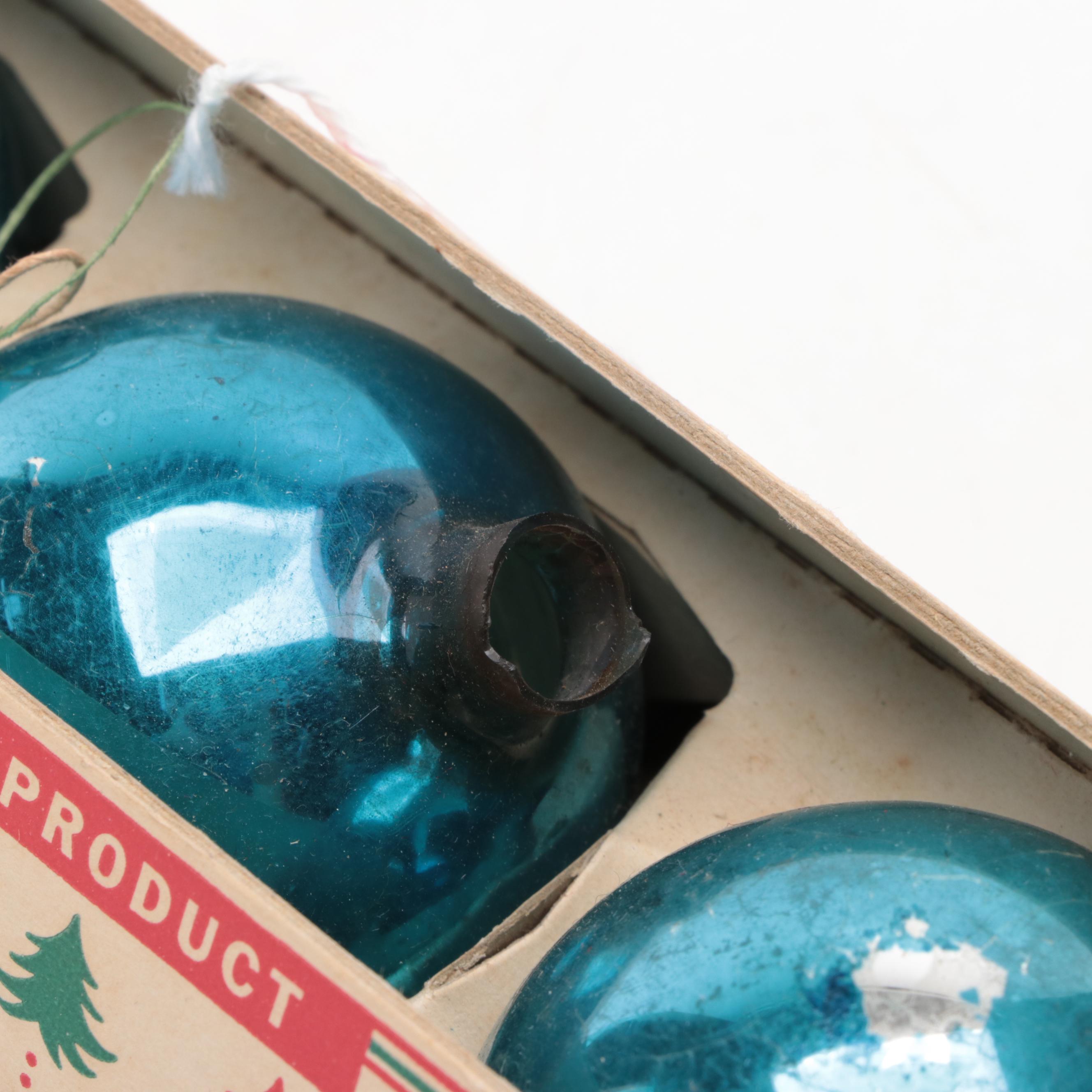 Shiny Brite, Coby, and Other Glass Christmas Ornaments, Mid to Late 20th Century