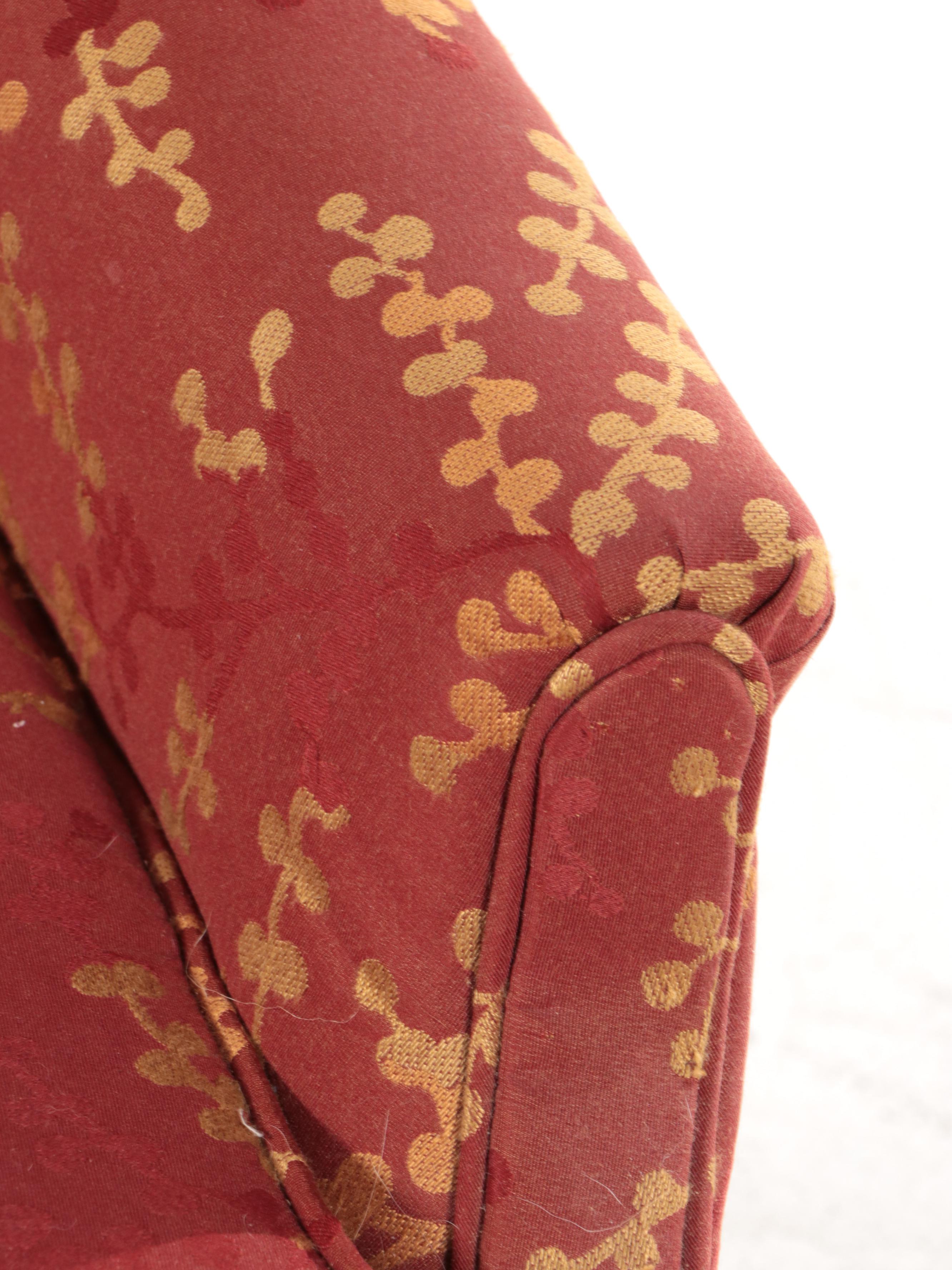 Chippendale Style Custom-Upholstered Wingback Armchair