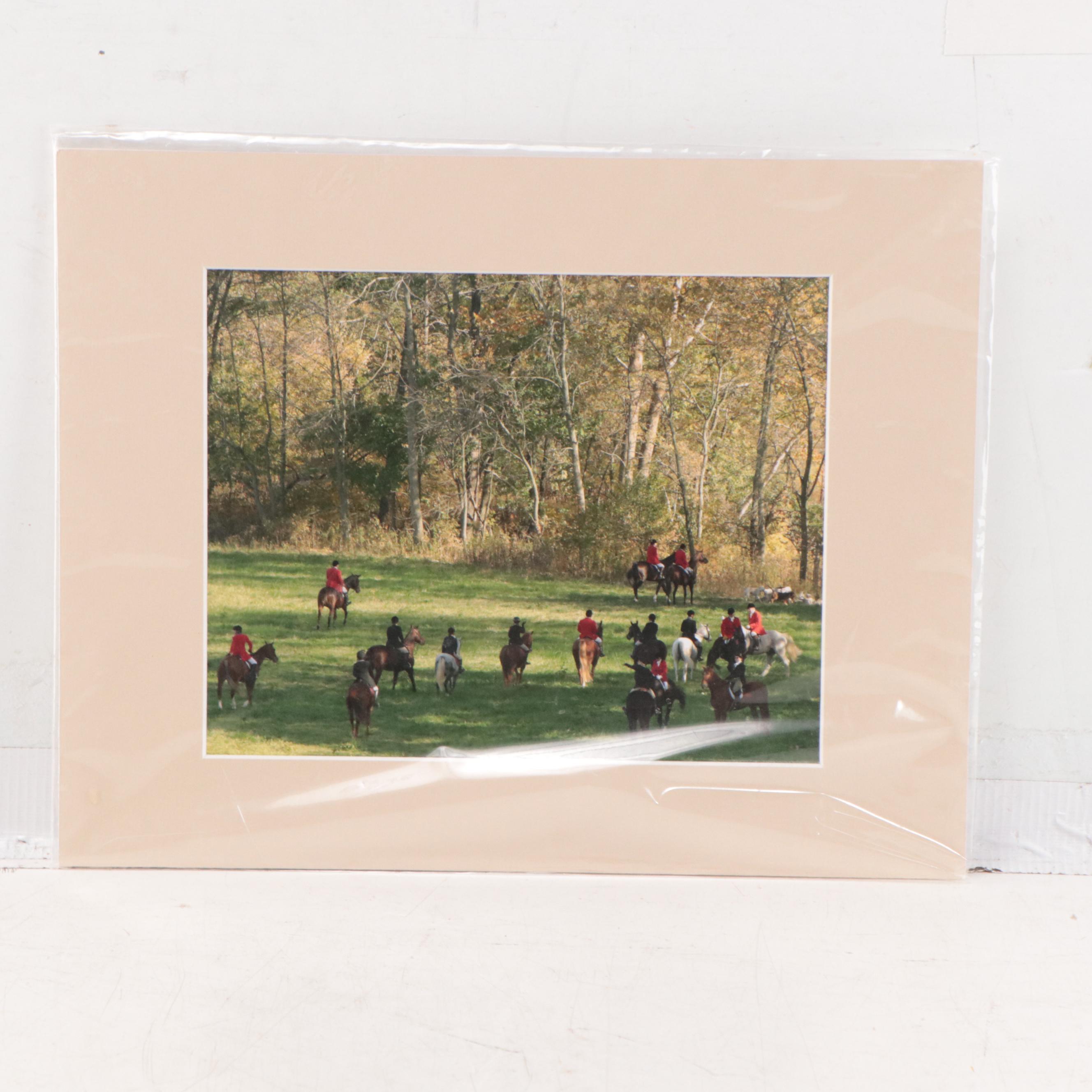 English Hunting Genre Artwork Including Offset Lithograph After Edgar Degas