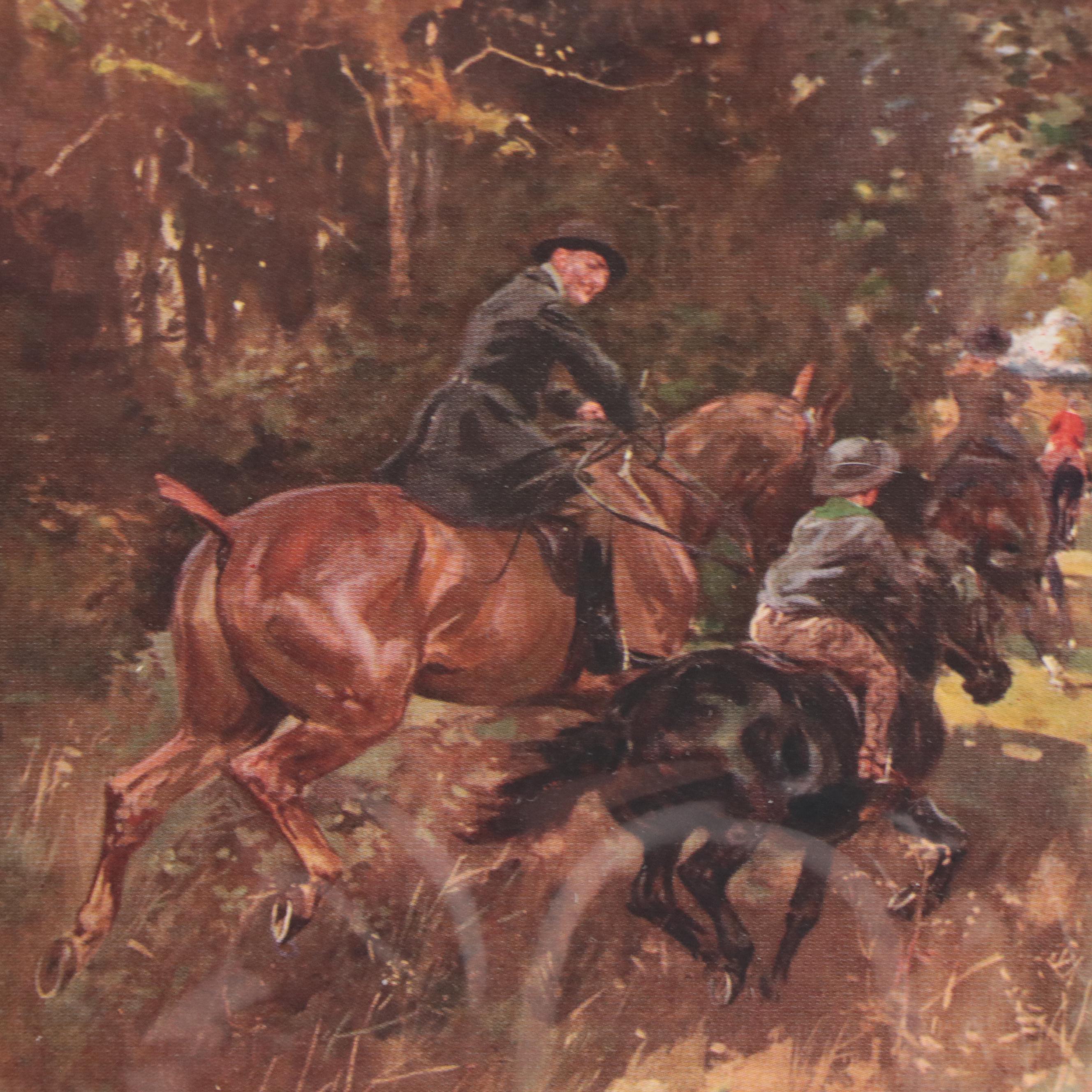 English Hunting Genre Artwork Including Offset Lithograph After Edgar Degas
