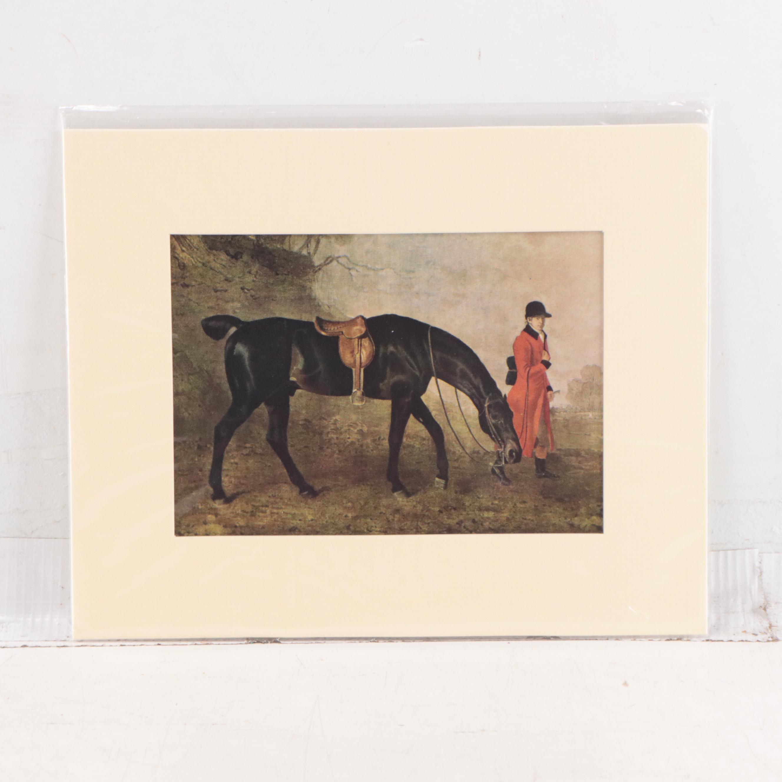 English Hunting Genre Artwork Including Offset Lithograph After Edgar Degas