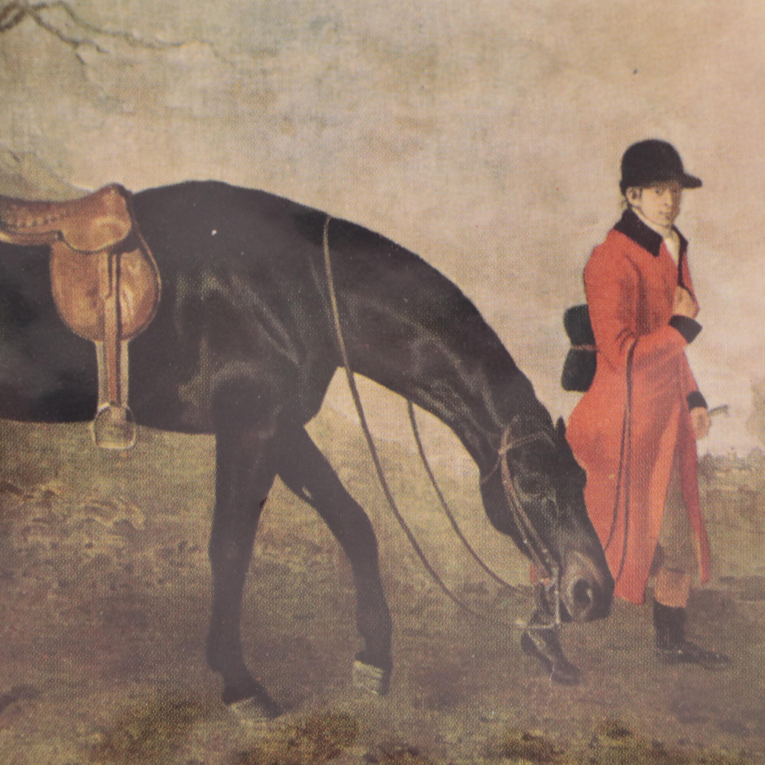 English Hunting Genre Artwork Including Offset Lithograph After Edgar Degas