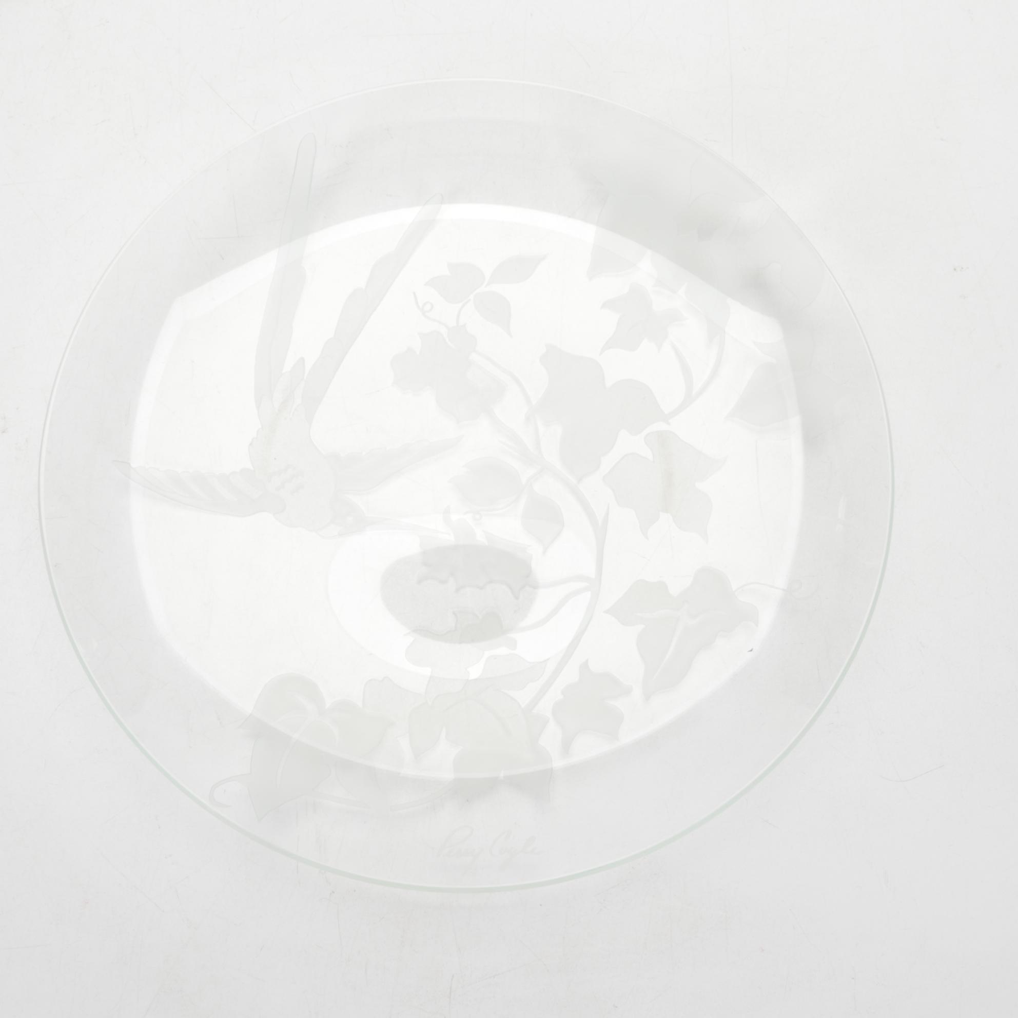 Perry Coyle Glass Plate with Wedgwood Tableware and Other Figurines