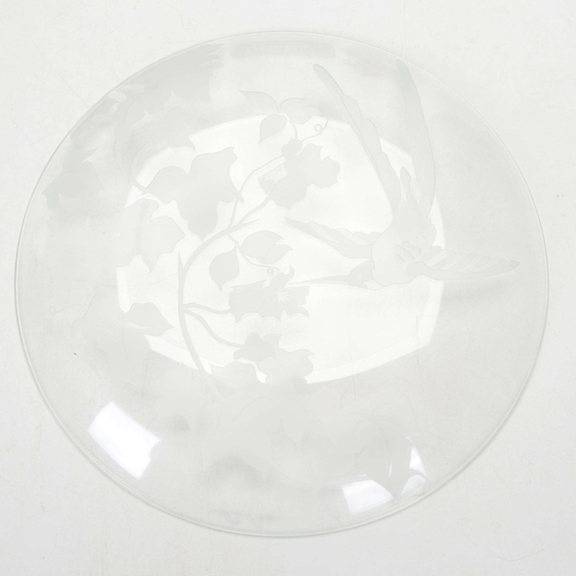 Perry Coyle Glass Plate with Wedgwood Tableware and Other Figurines