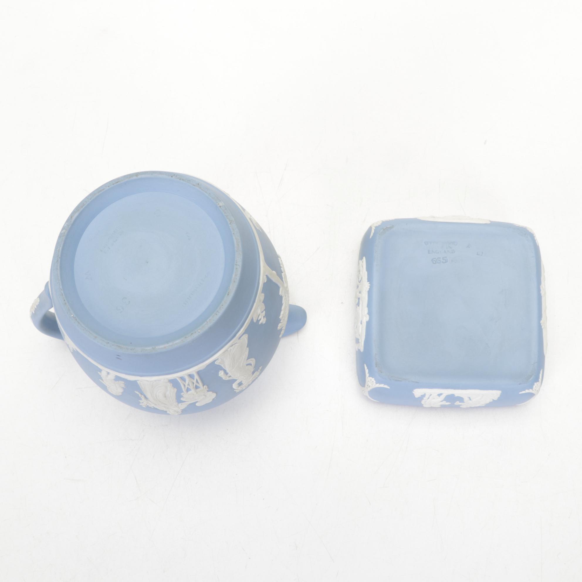 Perry Coyle Glass Plate with Wedgwood Tableware and Other Figurines