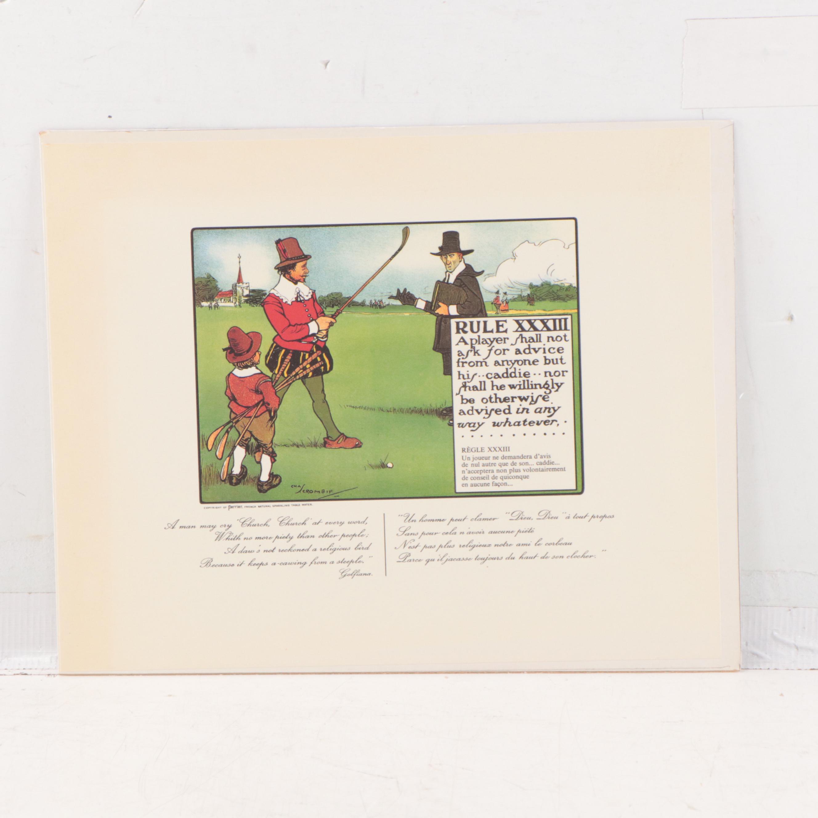 Golf Themed Offset Lithographs and More