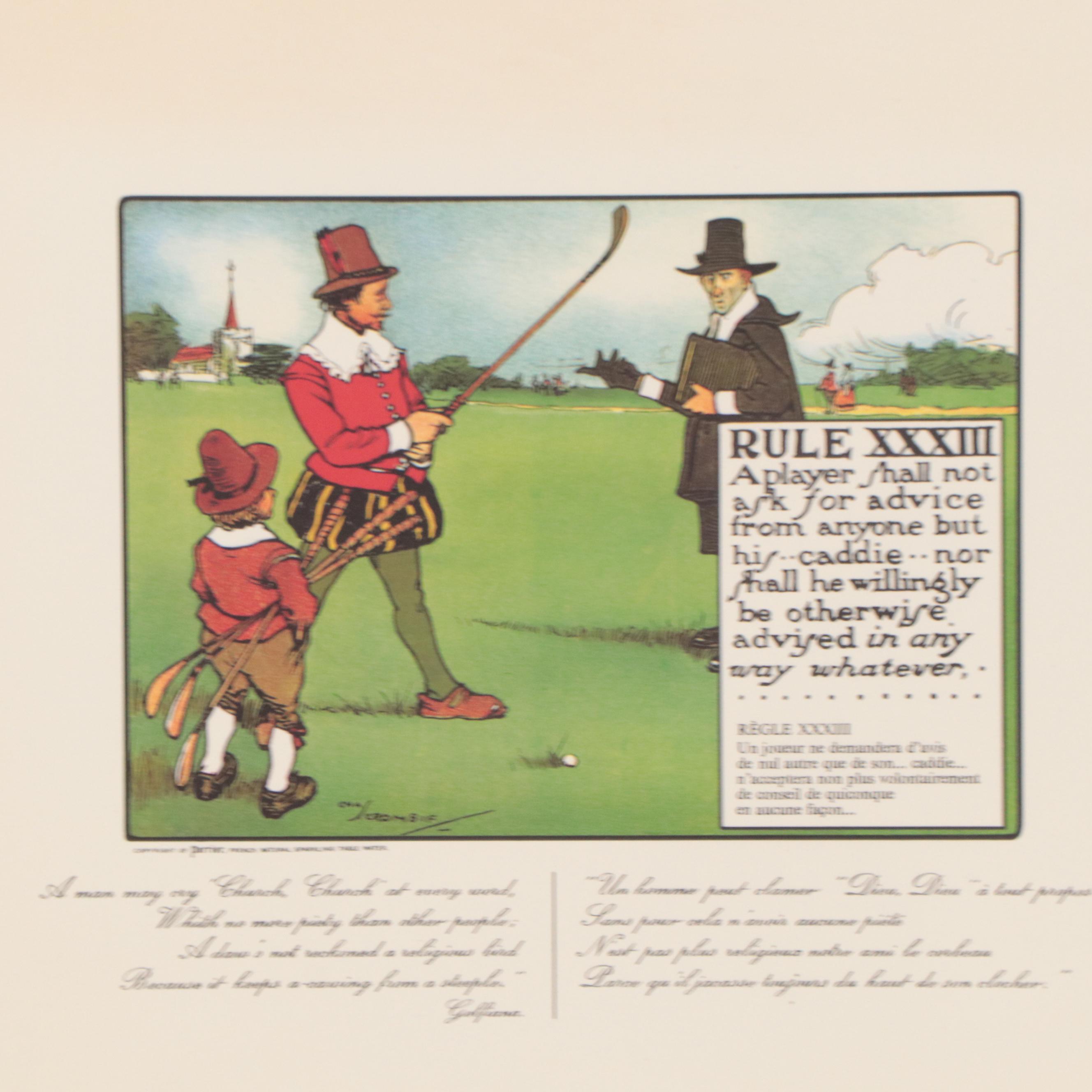 Golf Themed Offset Lithographs and More