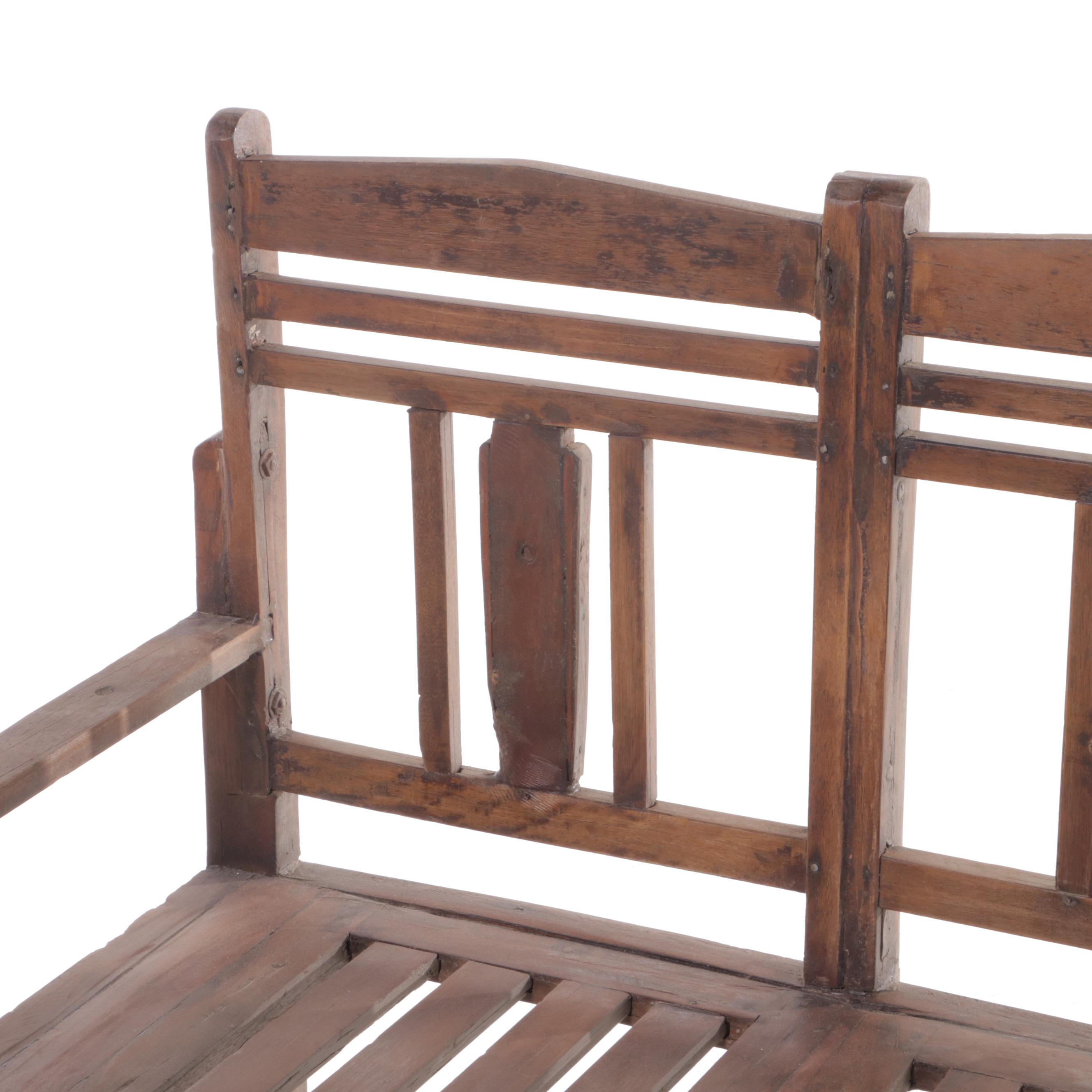 Anglo-Indian Teak Patio Bench