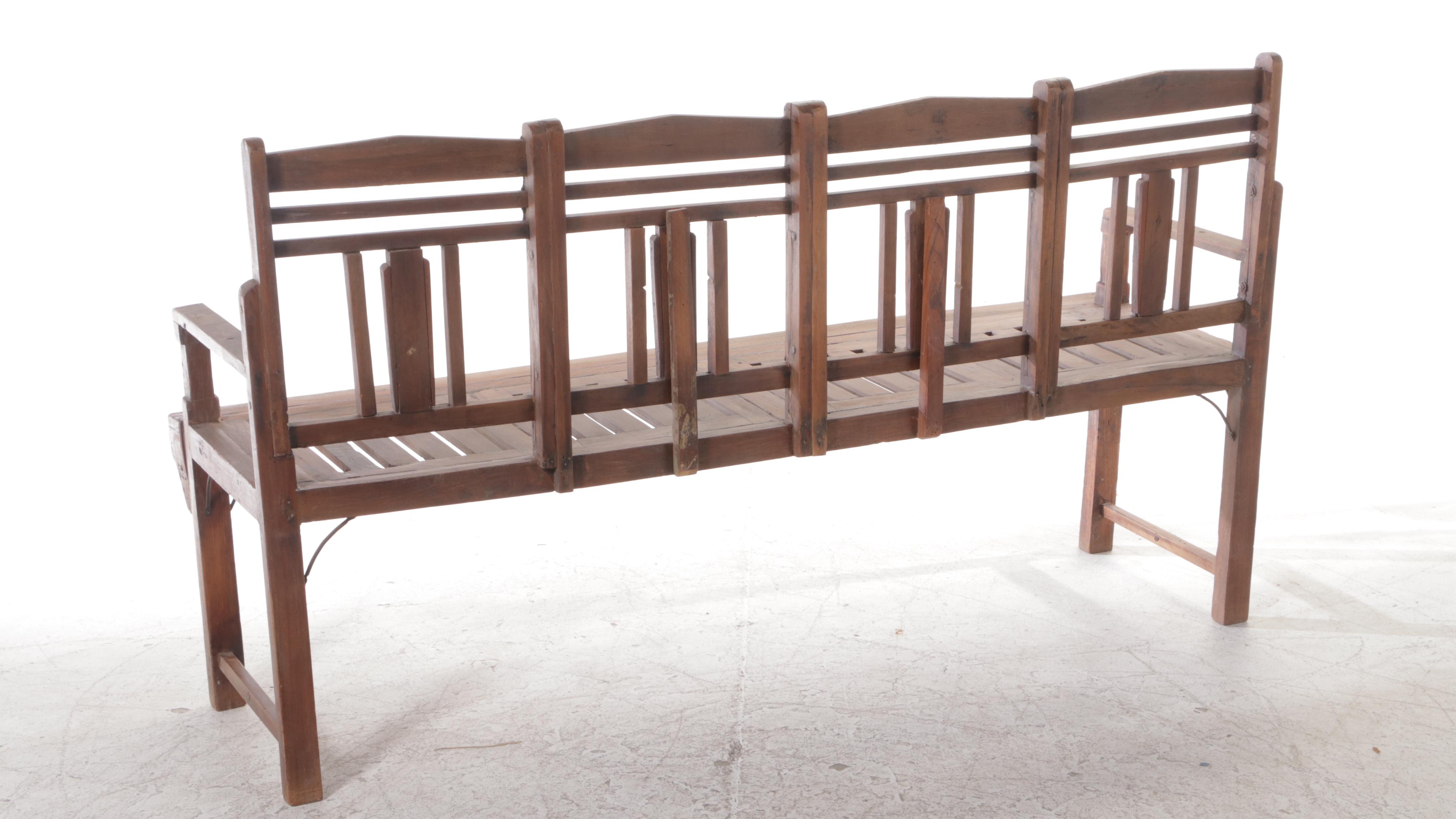 Anglo-Indian Teak Patio Bench