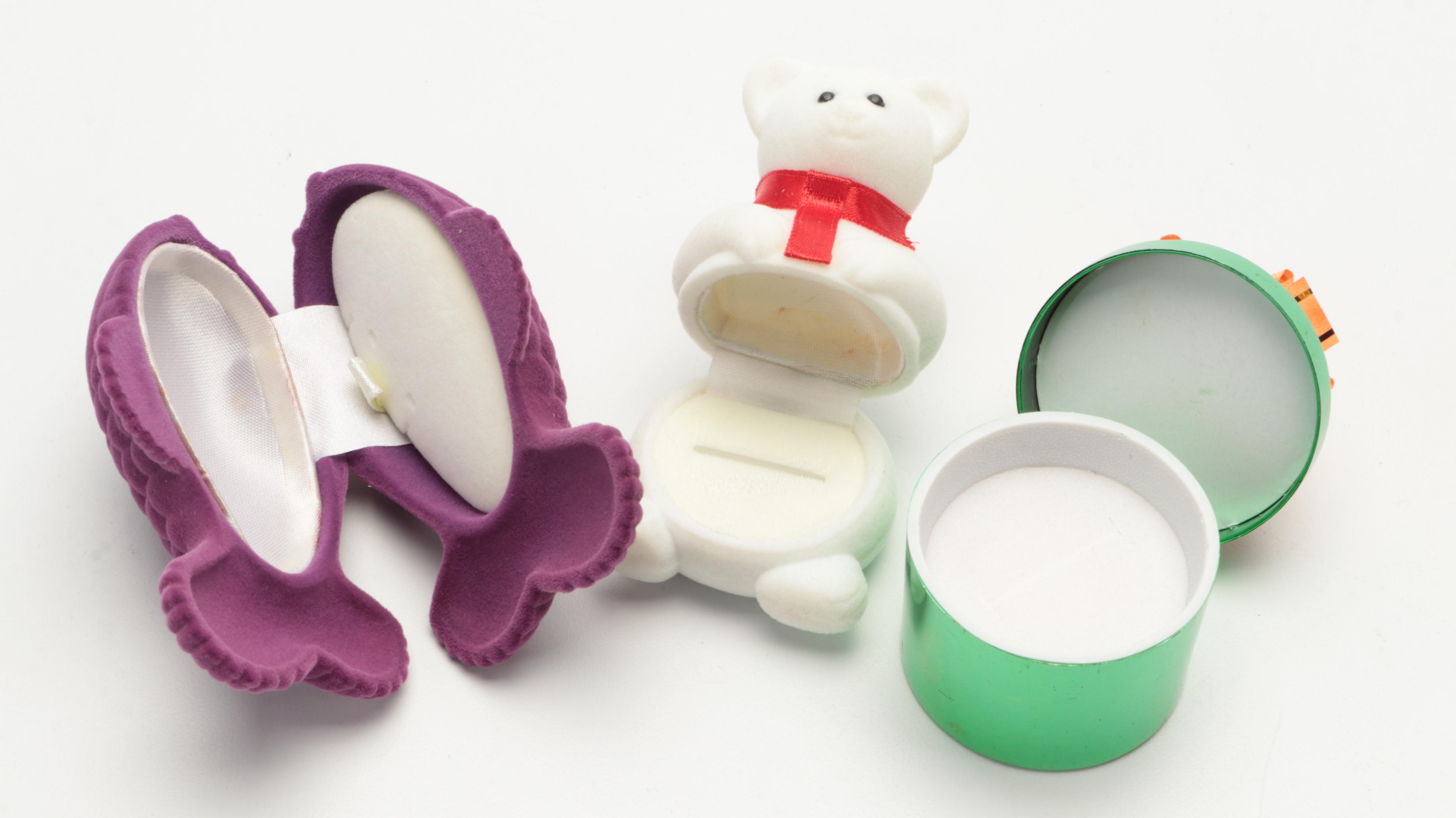 Assorted Fish, Bear, Metallic and Rectangular Jewelry Gift Boxes