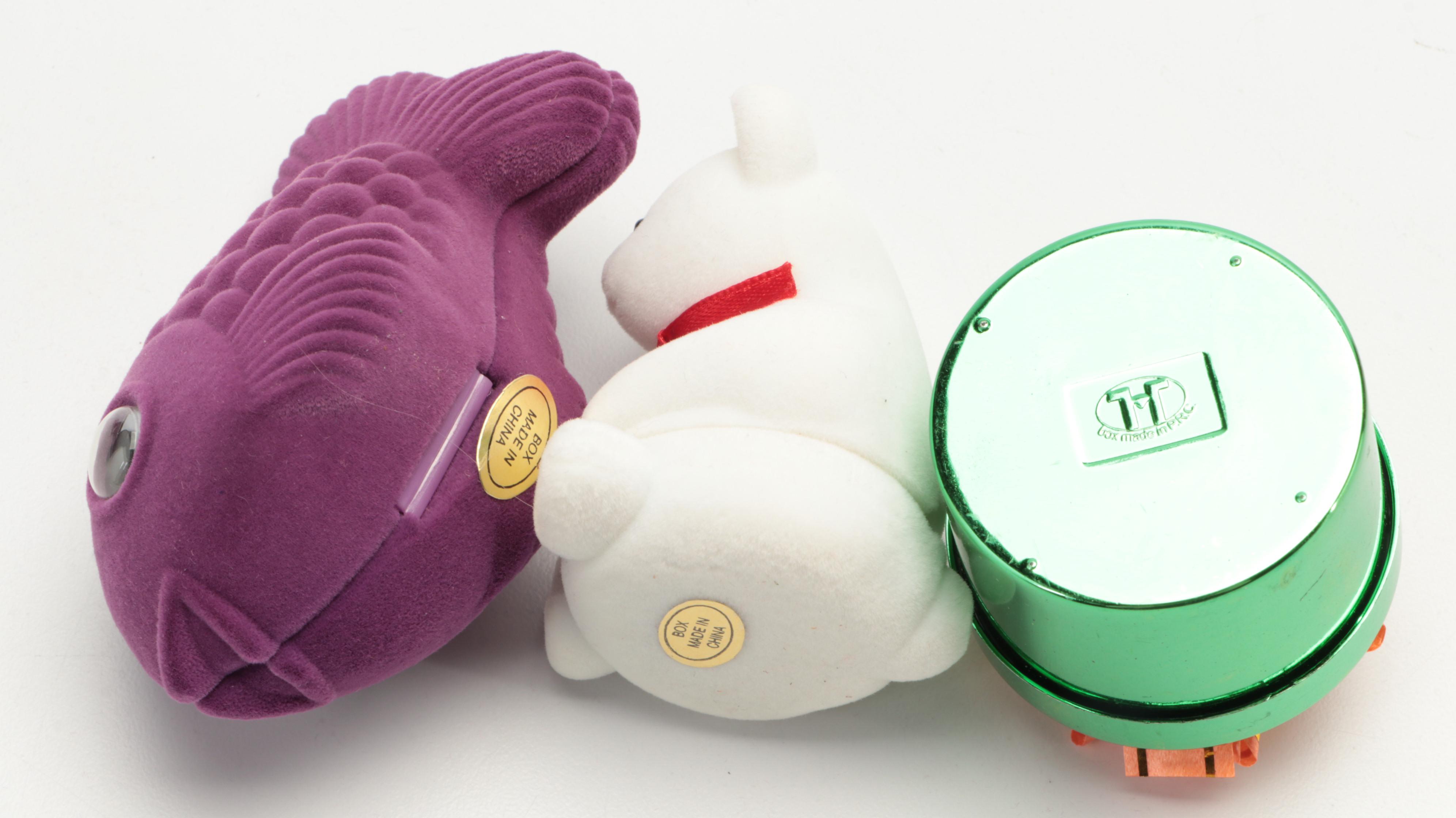 Assorted Fish, Bear, Metallic and Rectangular Jewelry Gift Boxes