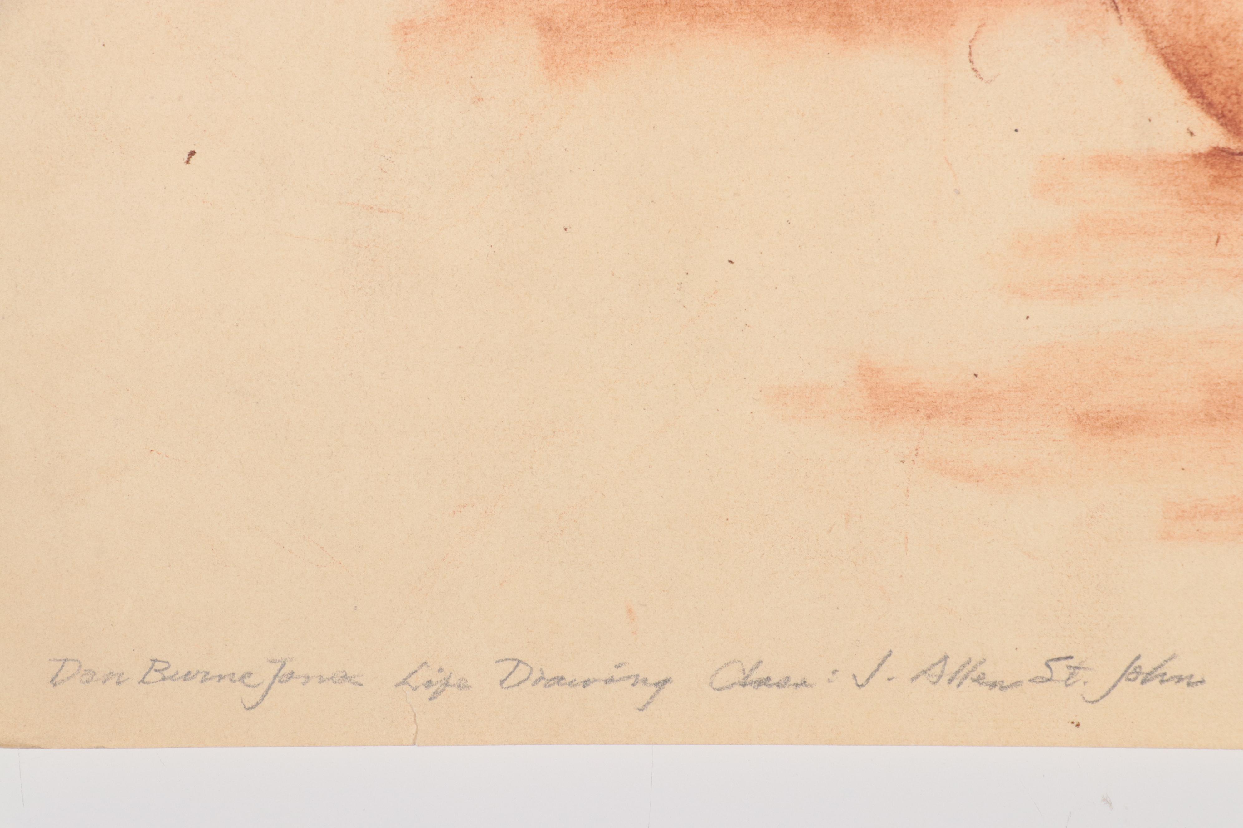 Dan Burne Jones Pastel Drawing of Reclining Nude