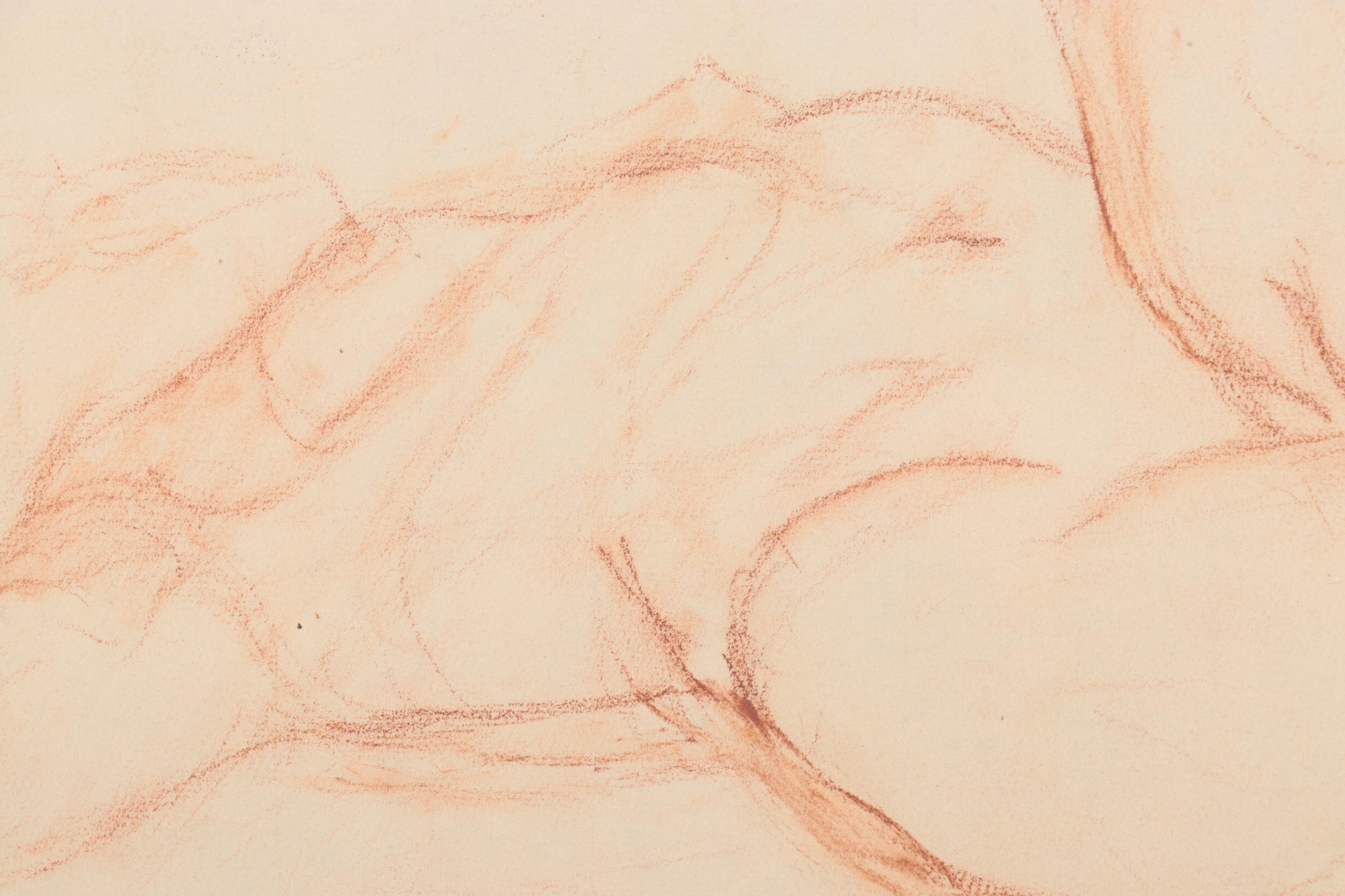 Dan Burne Jones Pastel Drawing of Reclining Nude