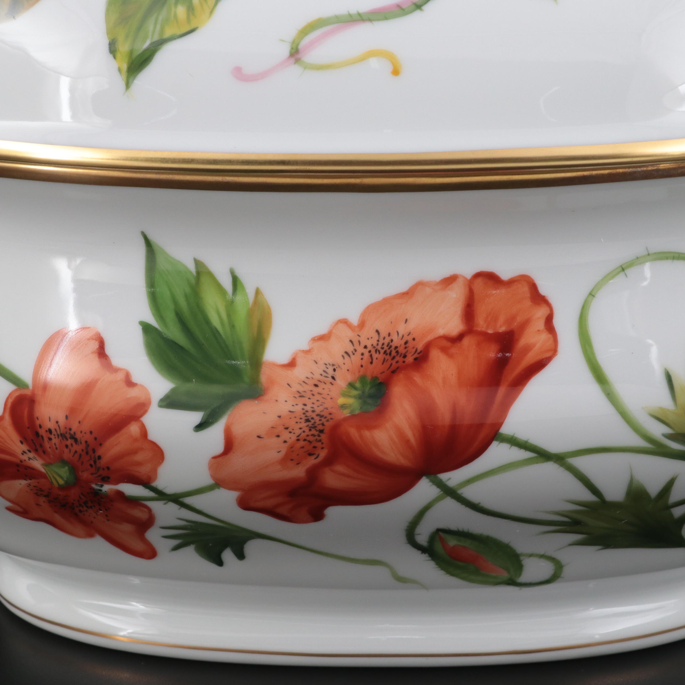 Herend "American Wildflowers" Porcelain Tureen and Lid, 2007