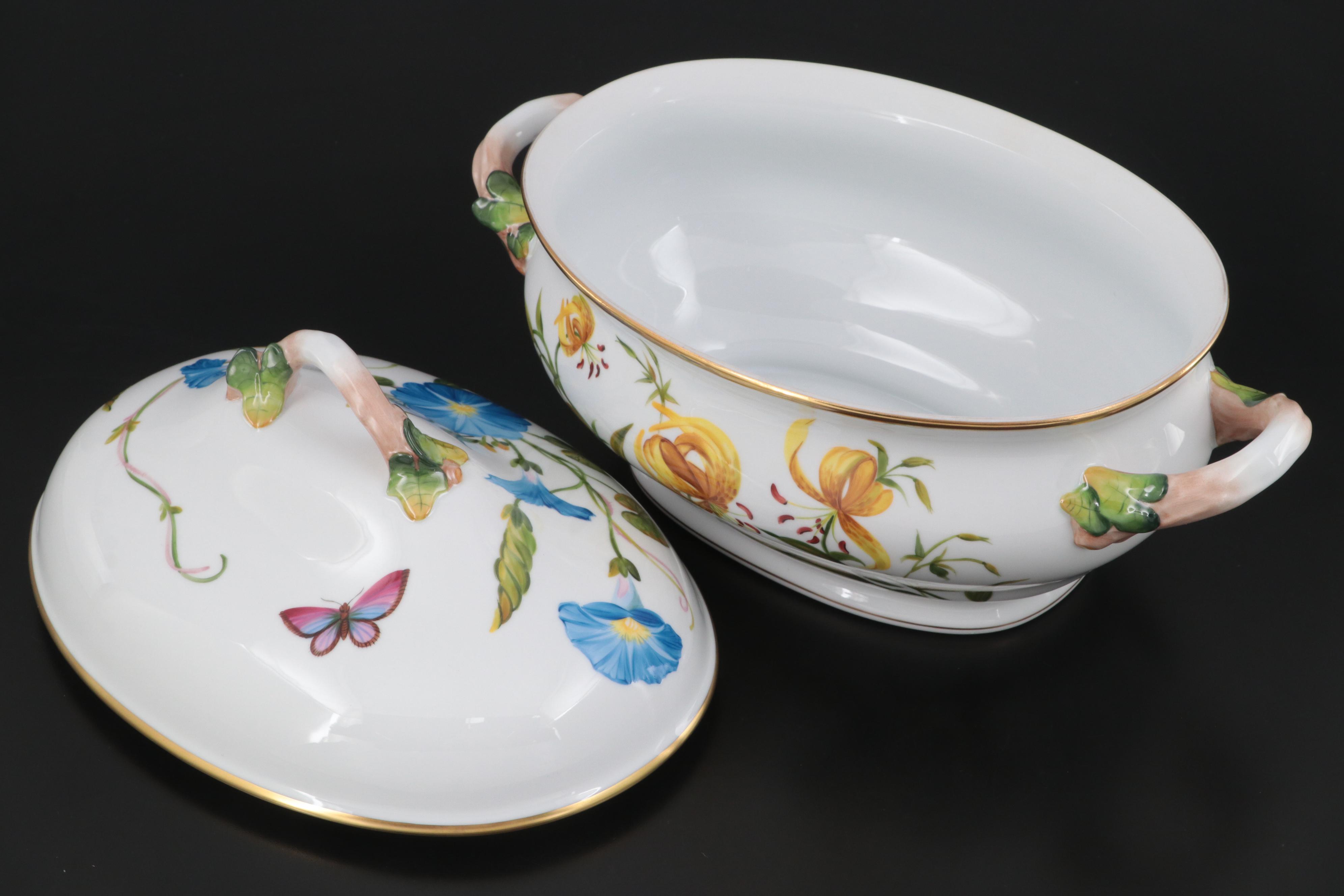 Herend "American Wildflowers" Porcelain Tureen and Lid, 2007