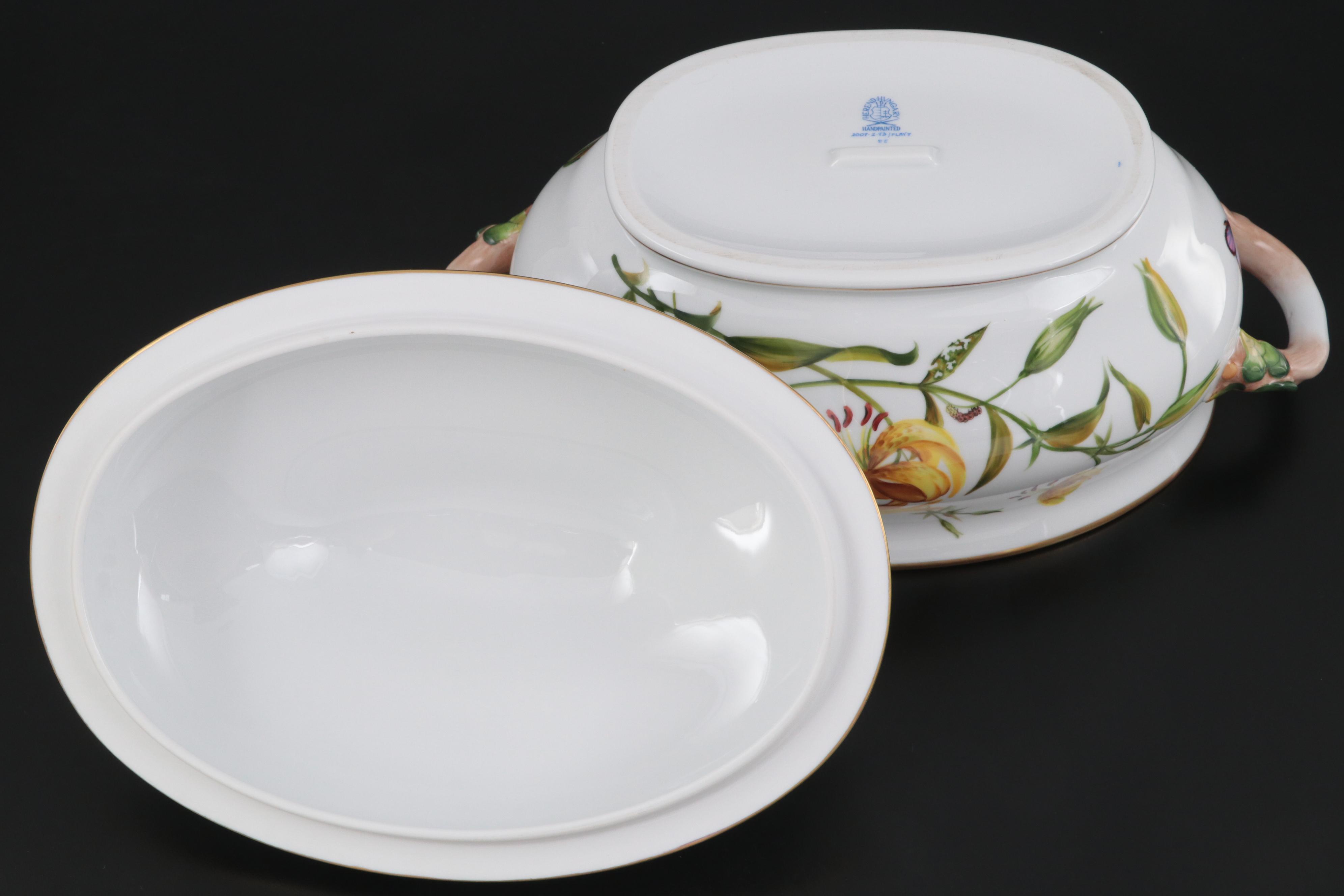 Herend "American Wildflowers" Porcelain Tureen and Lid, 2007